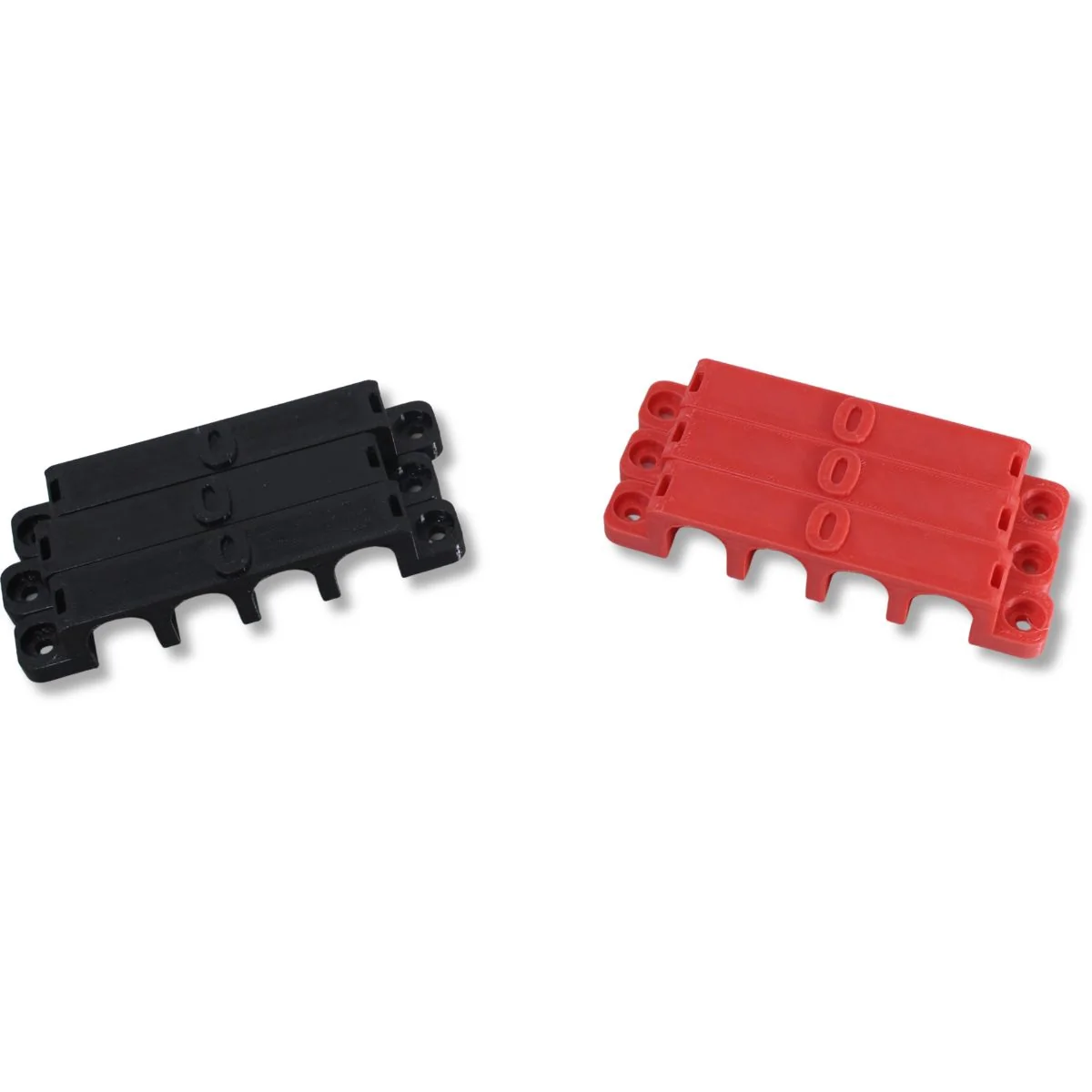 1/0 Gauge Cable Management Wire Comb Quad Slot Can Use w/ Cable Tie Red/Black - Image 3