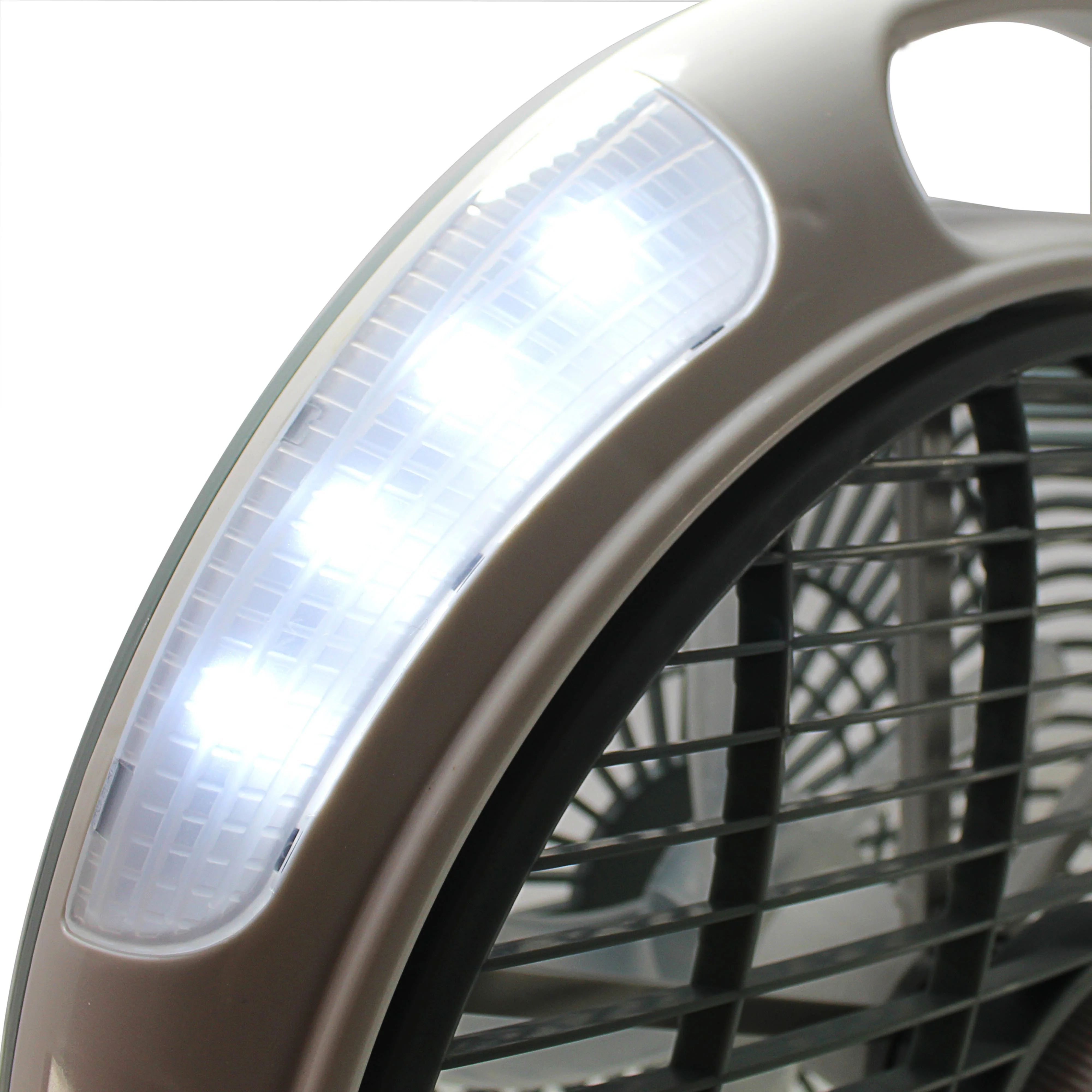 10" 2 Speed Rechargeable Cooling Fan AC/DC Radio USB 5V LED 110 -240 Volts - Image 3