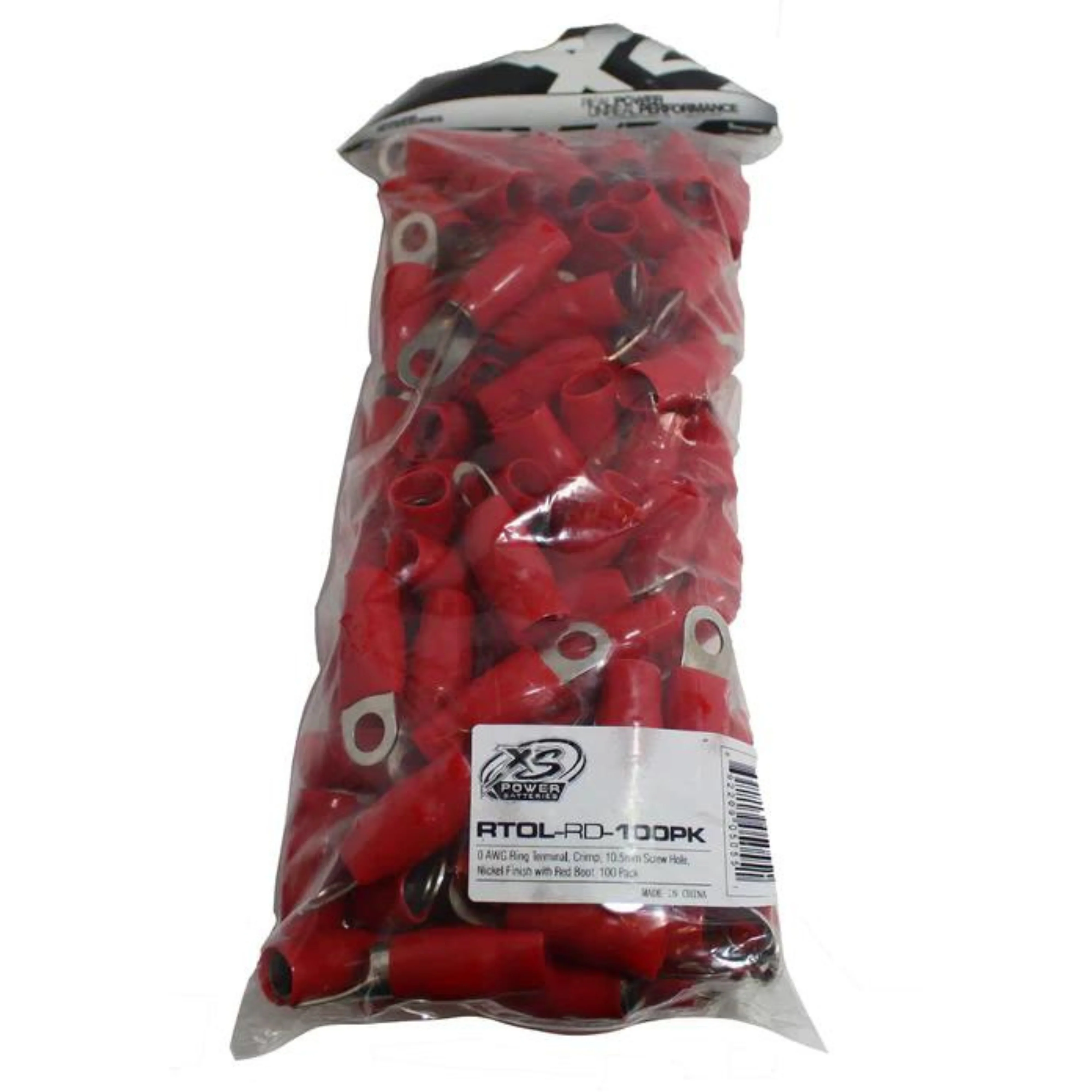 XS Power 10 Red + 10 Black 0 AWG 10.5MM Ring Terminals Nickle Plated XS-RT0L - Image 7