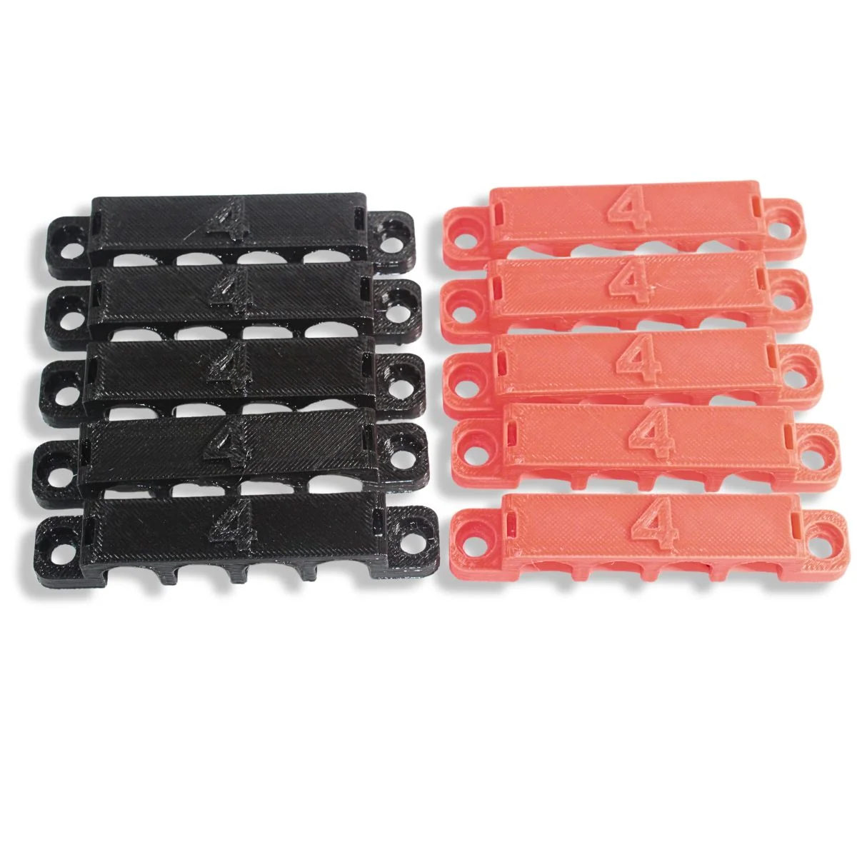 4 Gauge Cable Management Wire Comb Quad Slot Can Use w/ Cable Tie Red/Black - Image 5