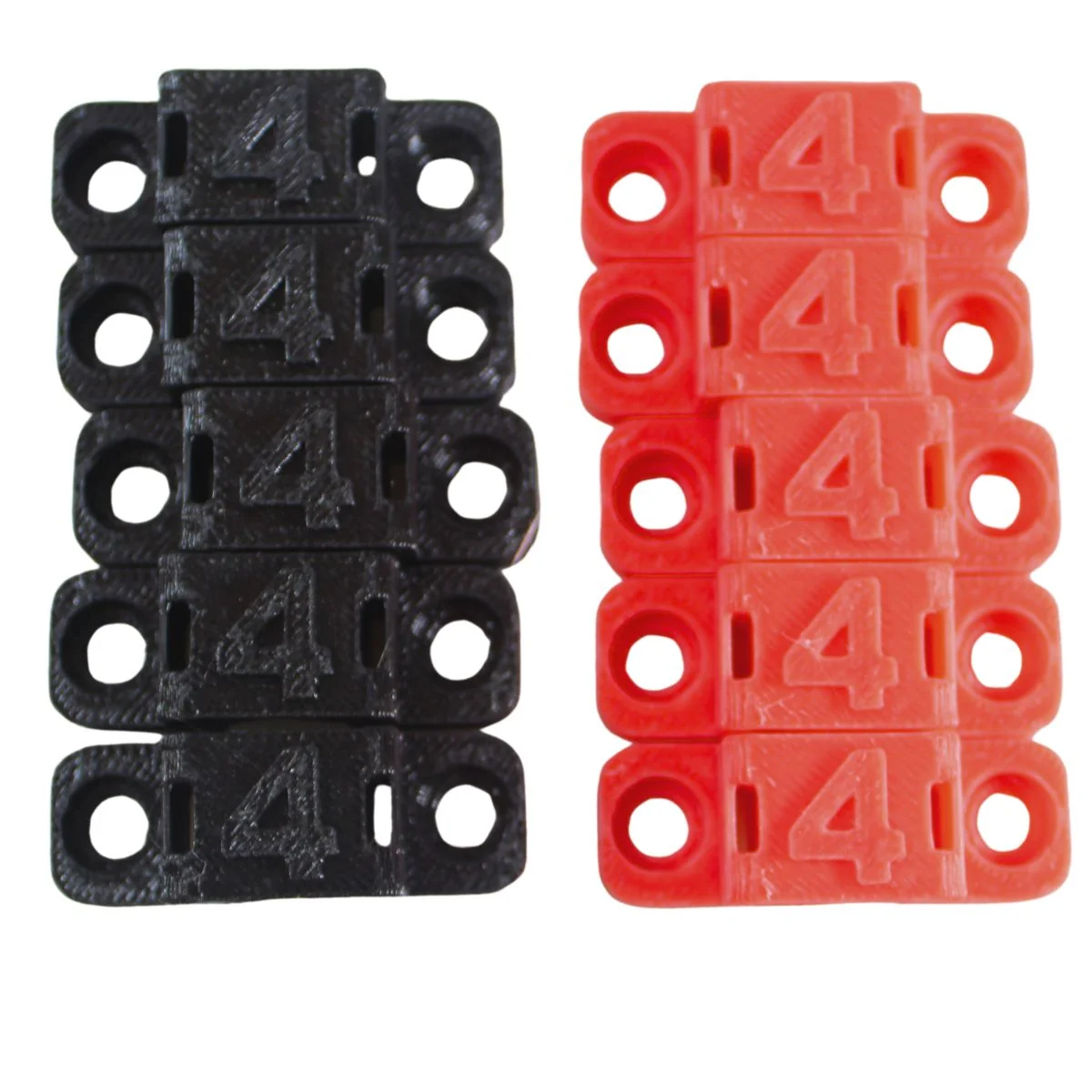 4 Gauge Cable Management Wire Comb Single Slot Can Use w/ Cable Tie Red/Black - Image 3