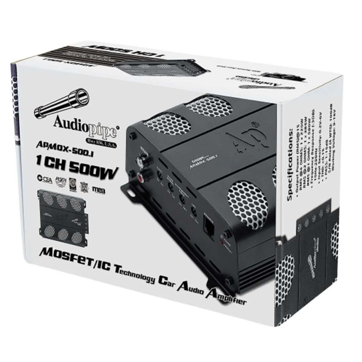 500 Watts RMS Monoblock Class D 1 Ohm Audiopipe APMOX-500.1 Amplifier - Image 5