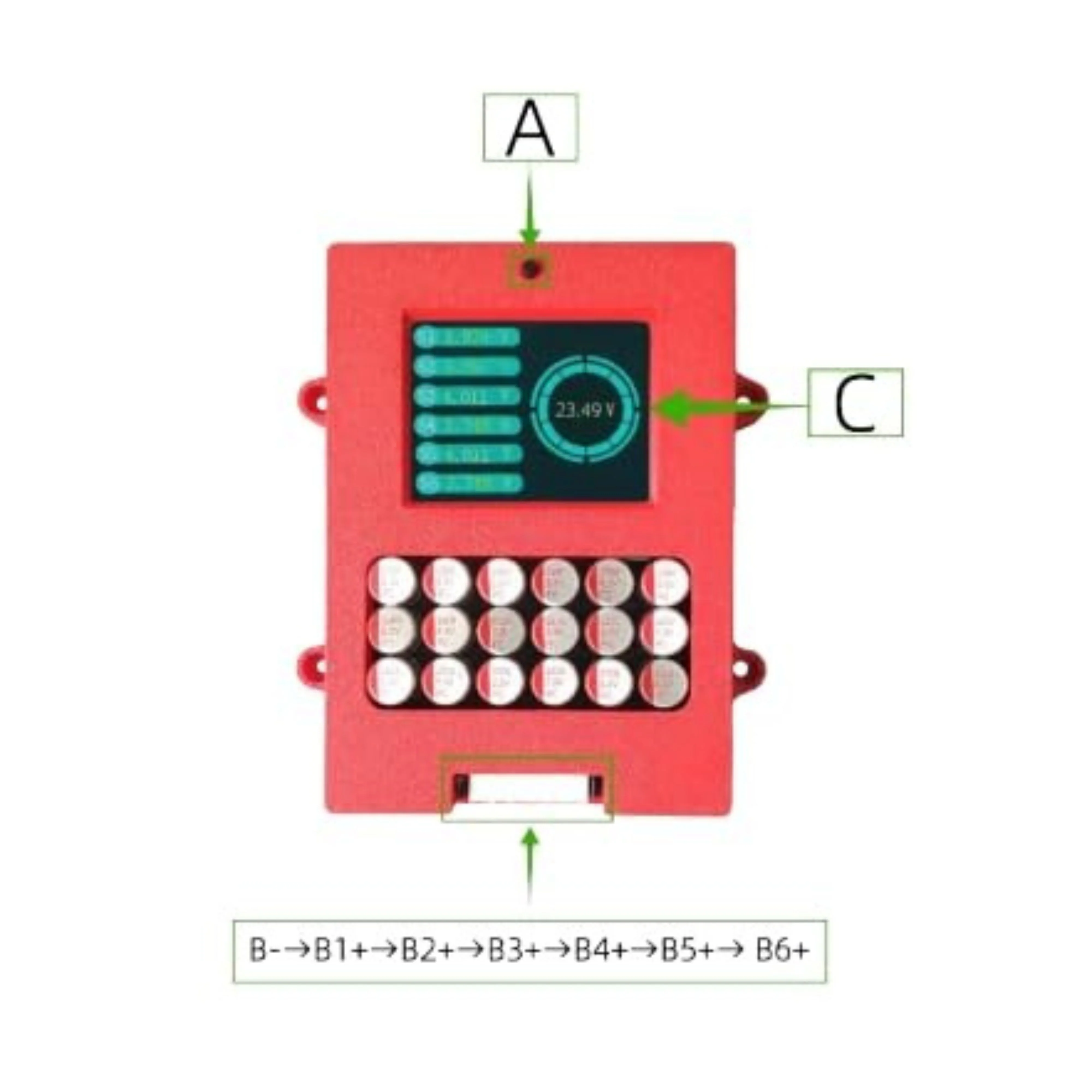 6S 5A Capacitor Active Balancer with Voltage Display LTO Battery Equalizer - Image 5