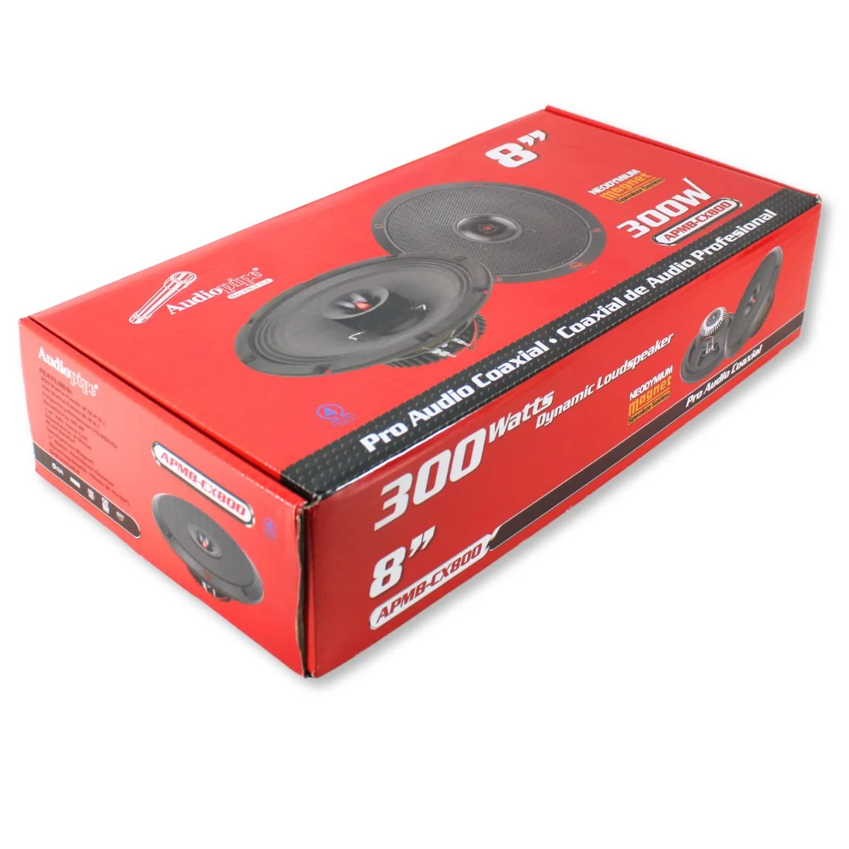 8" 150W RMS 4-Ohm NEO Hybrid Coaxial Loudspeaker Pair W/1" Tweeter AP-APMB-CX800 - Image 9