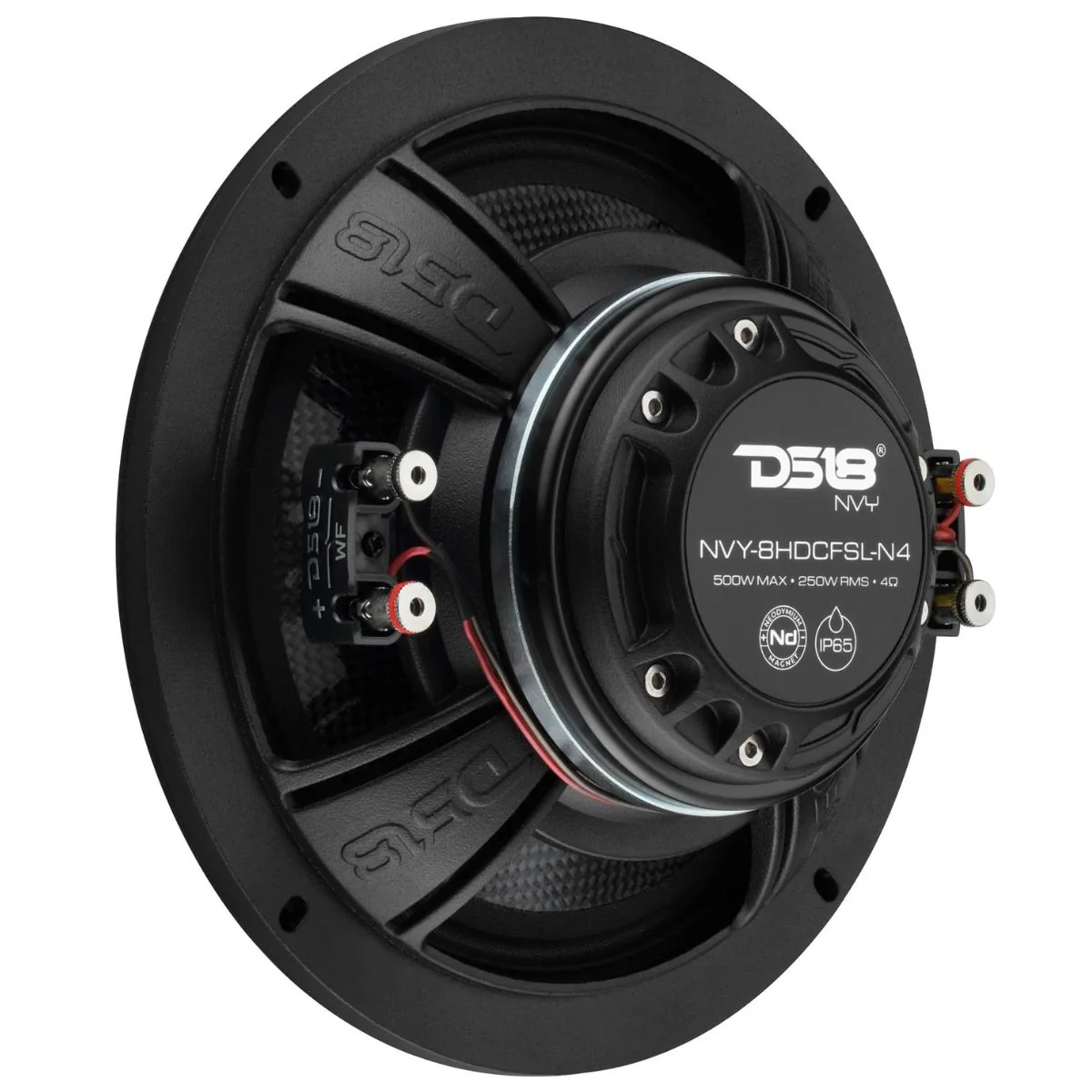 8" 250W RMS 4 Ohm Marine Hybrid Speakers Carbon Fiber DS18 NVY-8HDCFSL-N4 - Image 5