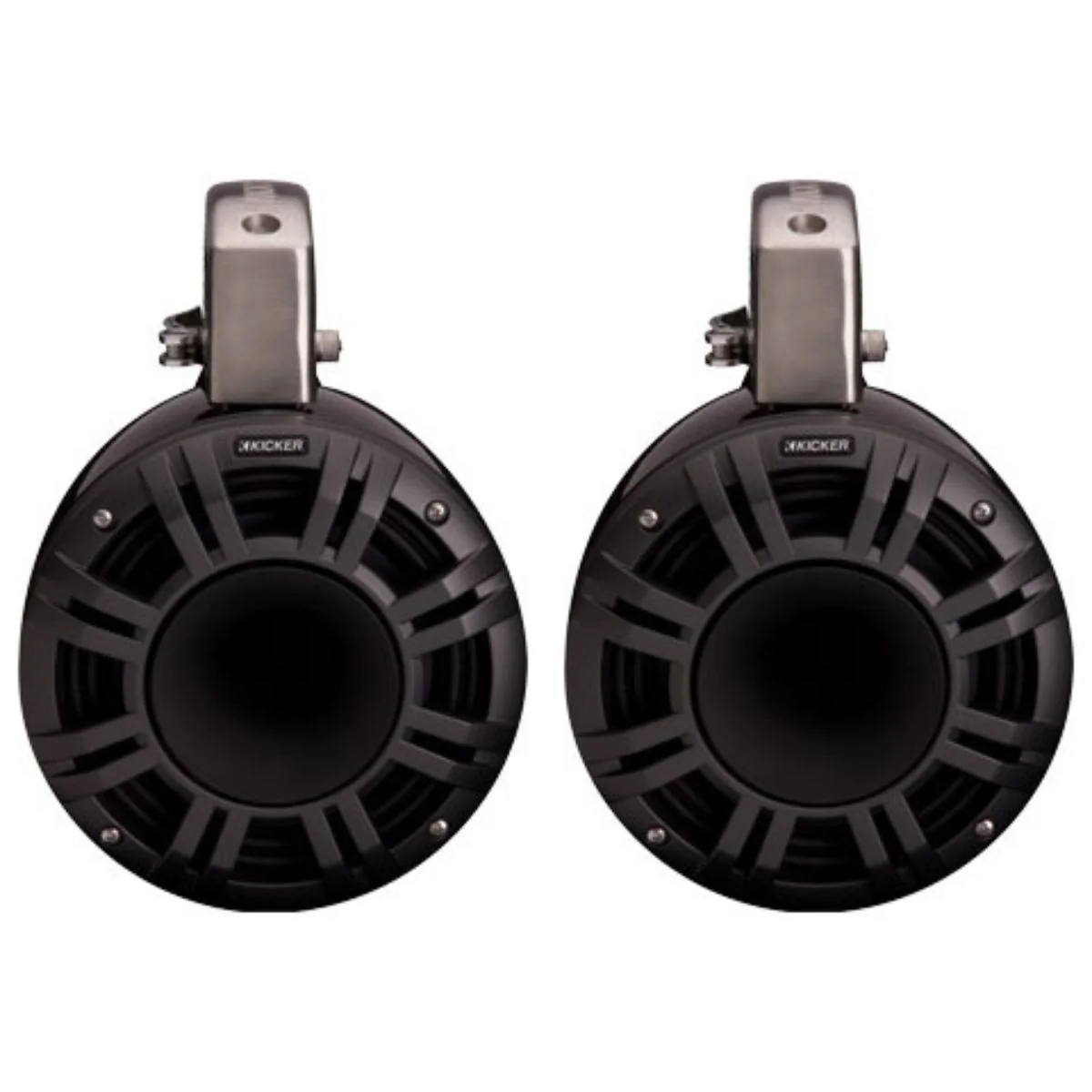 8" 500W RMS 4-Ohm Marine HLCD Tower Speakers Pair KICKER KMTCXL8 Black
