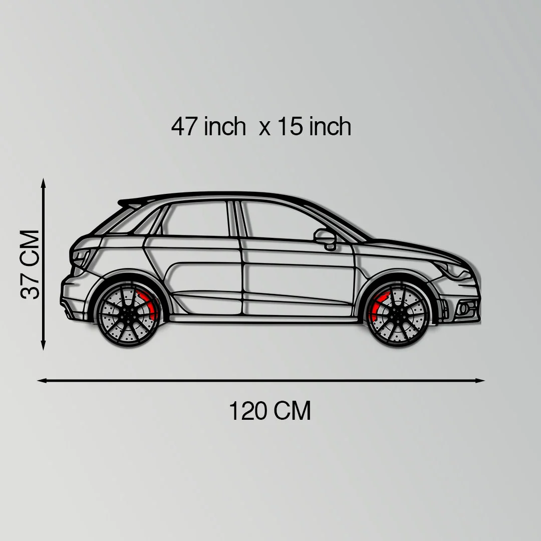 Audi A1 Metal Car Wall Art with Rotating Wheels - Handmade Car Silhouette Decor - Automotive Wall Art for Petrolheads-KAFMEKA094 - Image 11