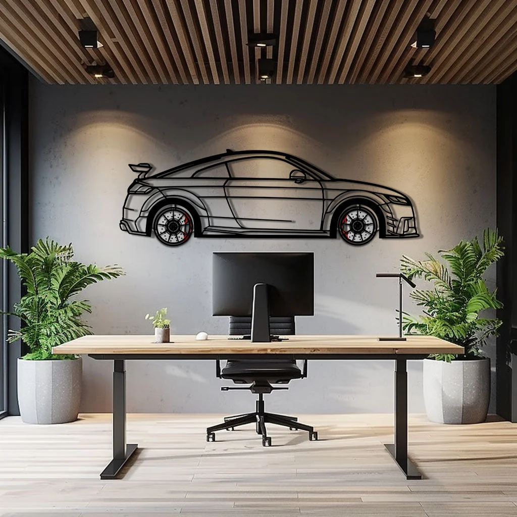 Audi TT Metal Car Wall Art with Rotating Wheels - Iconic Sports Coupe Silhouette Decor - Interactive Automotive Wall Art- KAFMEKA099 - Image 9