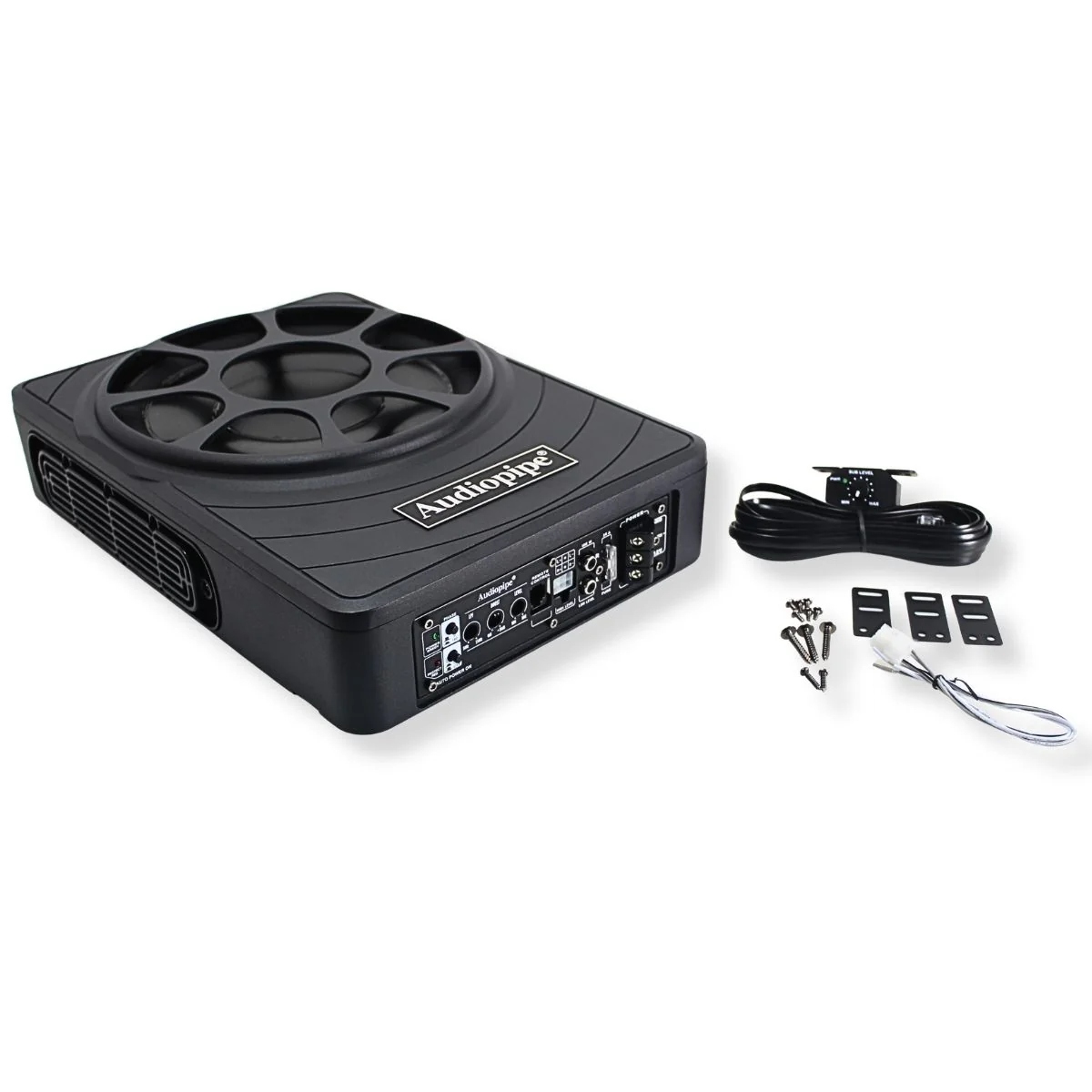 Audiopipe 10" Low Profile Amplified Subwoofer 250W RMS w/ Bass Knob APLP-1030