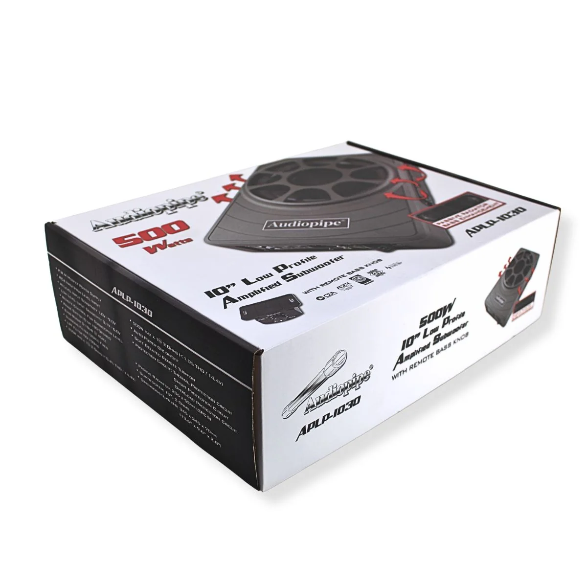 Audiopipe 10" Low Profile Amplified Subwoofer 250W RMS w/ Bass Knob APLP-1030 - Image 9