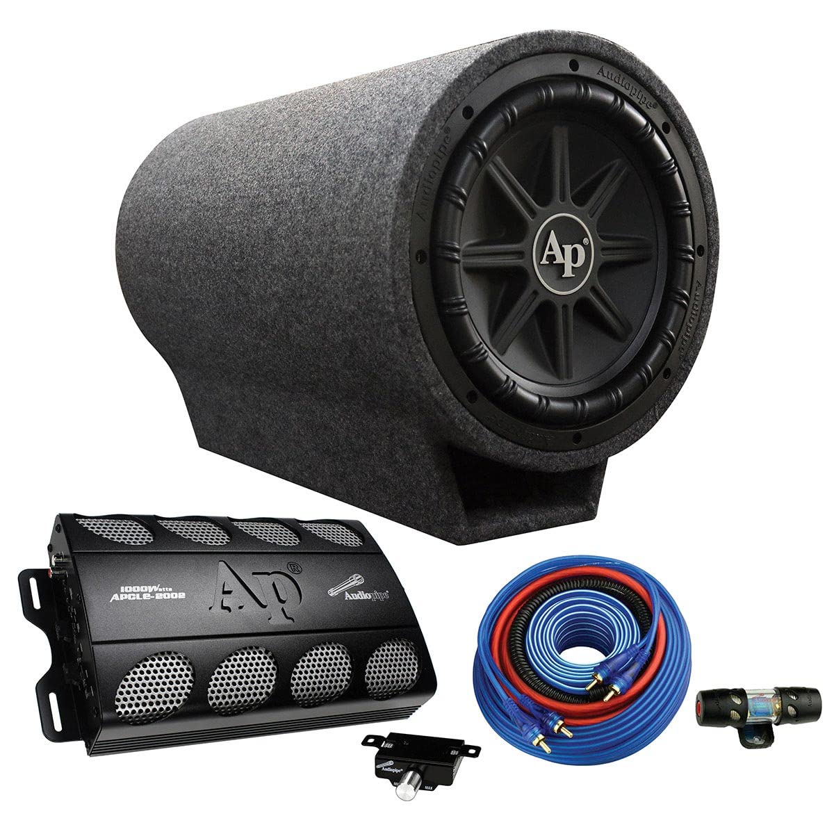 Audiopipe TUBOX1250 12" Vented Bass Pipe 1000W APCLE2002 & BMS1500X Combo