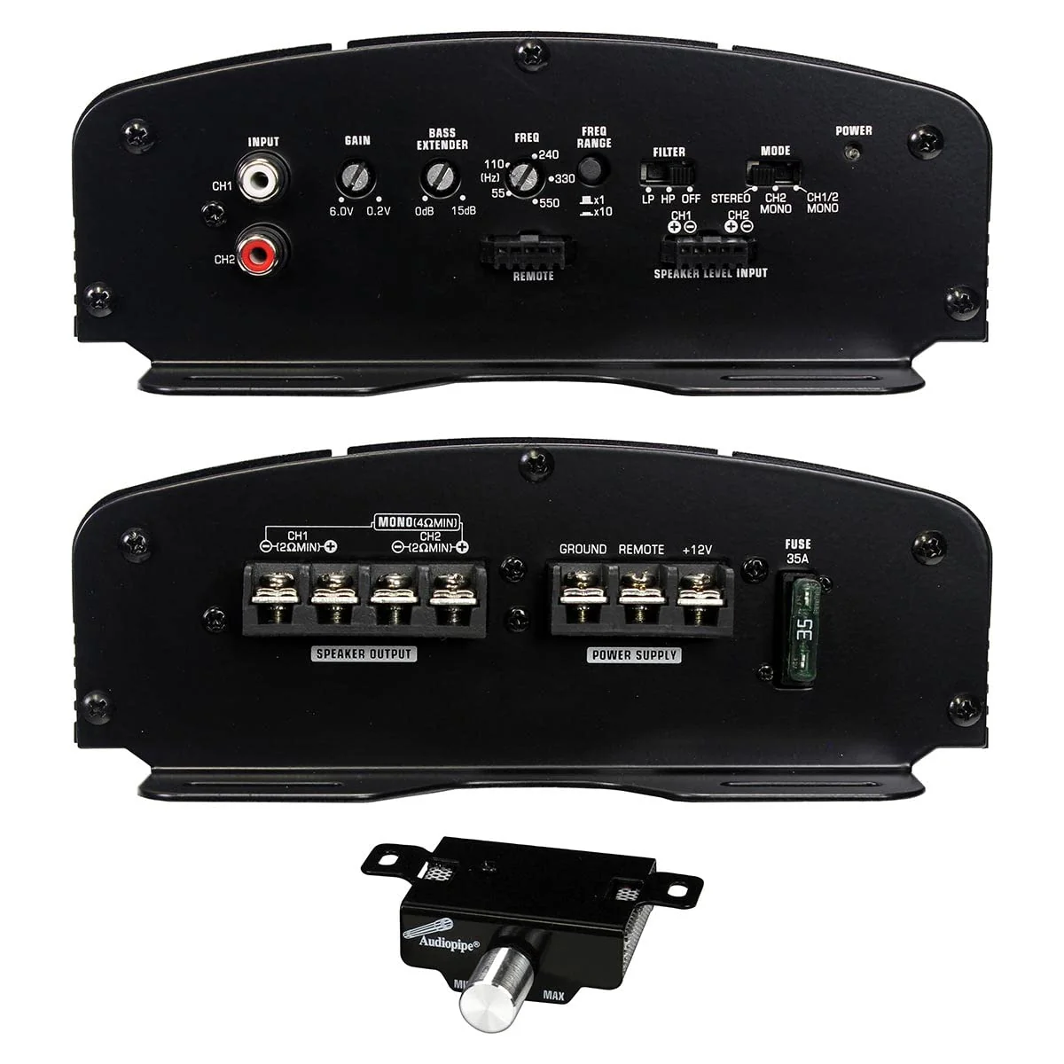 Audiopipe TUBOX1250 12" Vented Bass Pipe 1000W APCLE2002 & BMS1500X Combo - Image 5