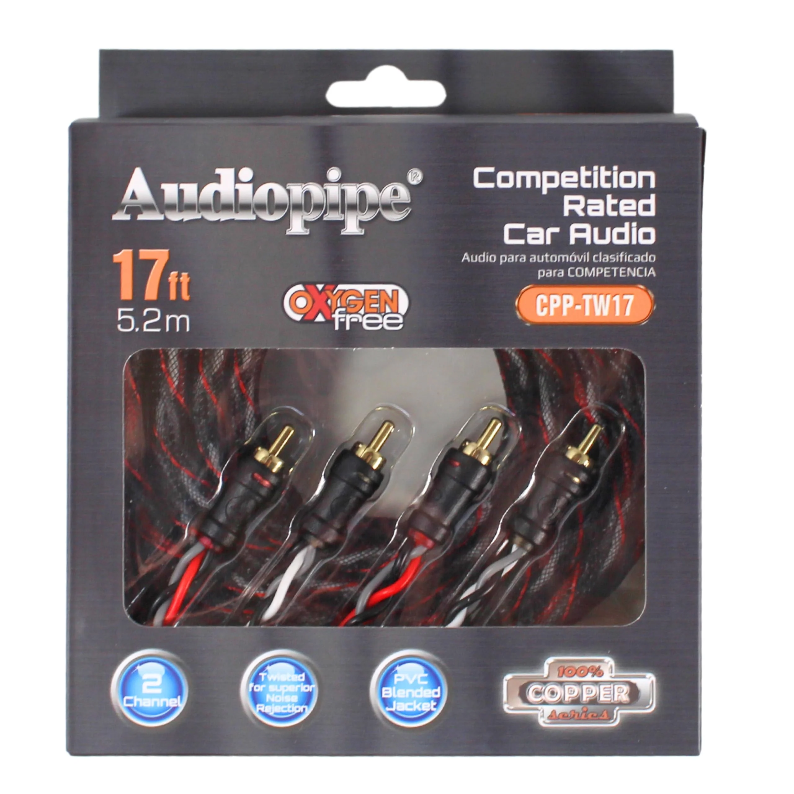 Audiopipe 17ft 2 Channel OFC Interconnect Cable RCA CPP-TW17 - Image 3