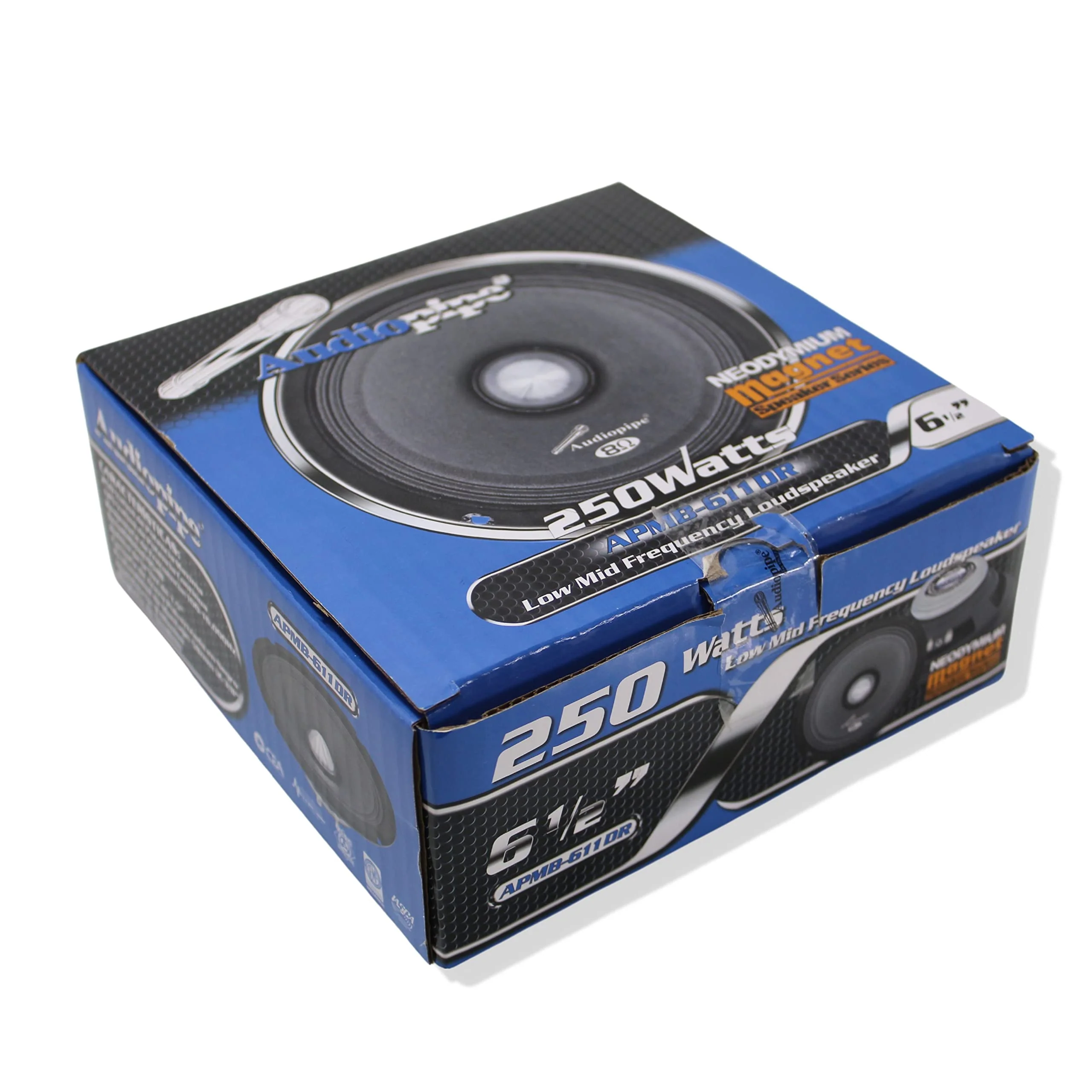 Audiopipe 6.5" Neo Mid Bass Car Audio Bullet Loud Speaker 250W 8 Ohm Black - Image 4