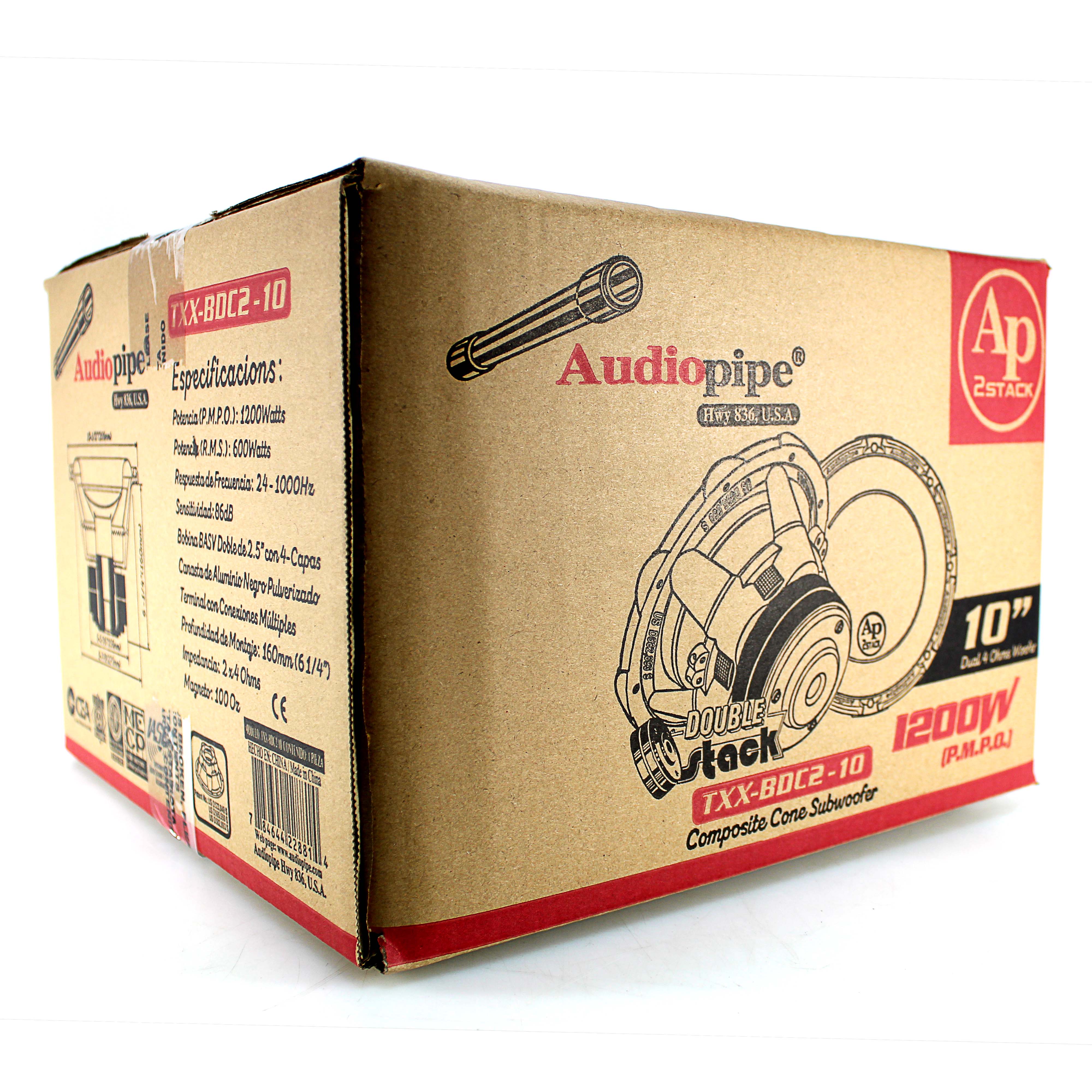 Audiopipe BD 10" Subwoofer 1200W PMPO, 600W RMS Dual 4-Ohm VC TXX-BDC2-10 - Image 6