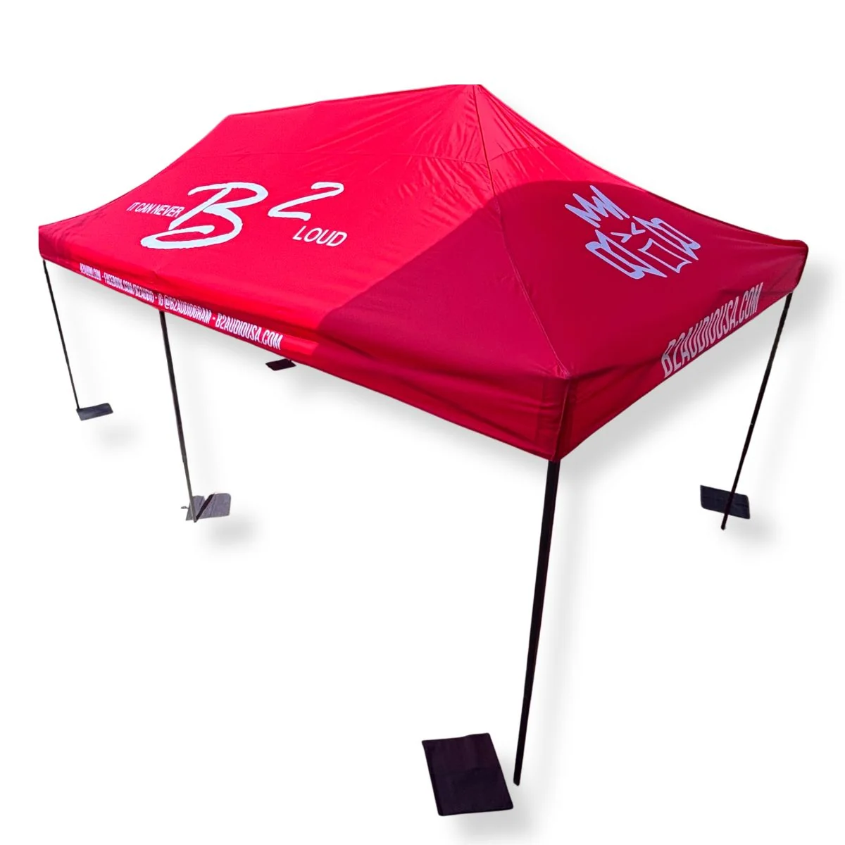 B2 Audio 10'x20' Hammered Metal Finish Frame Car Show & Event Red Canopy Tent - Image 3