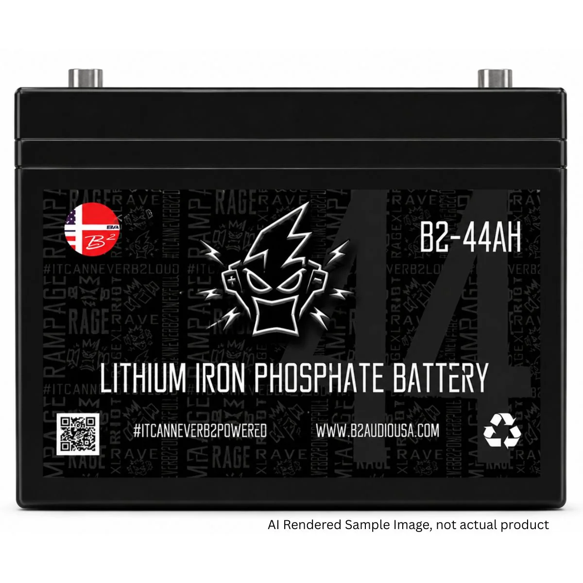 B2 Audio 44AH 12V Lithium Iron Phosphate Battery 5,000W Car Audio (LiFePO4) - Image 3