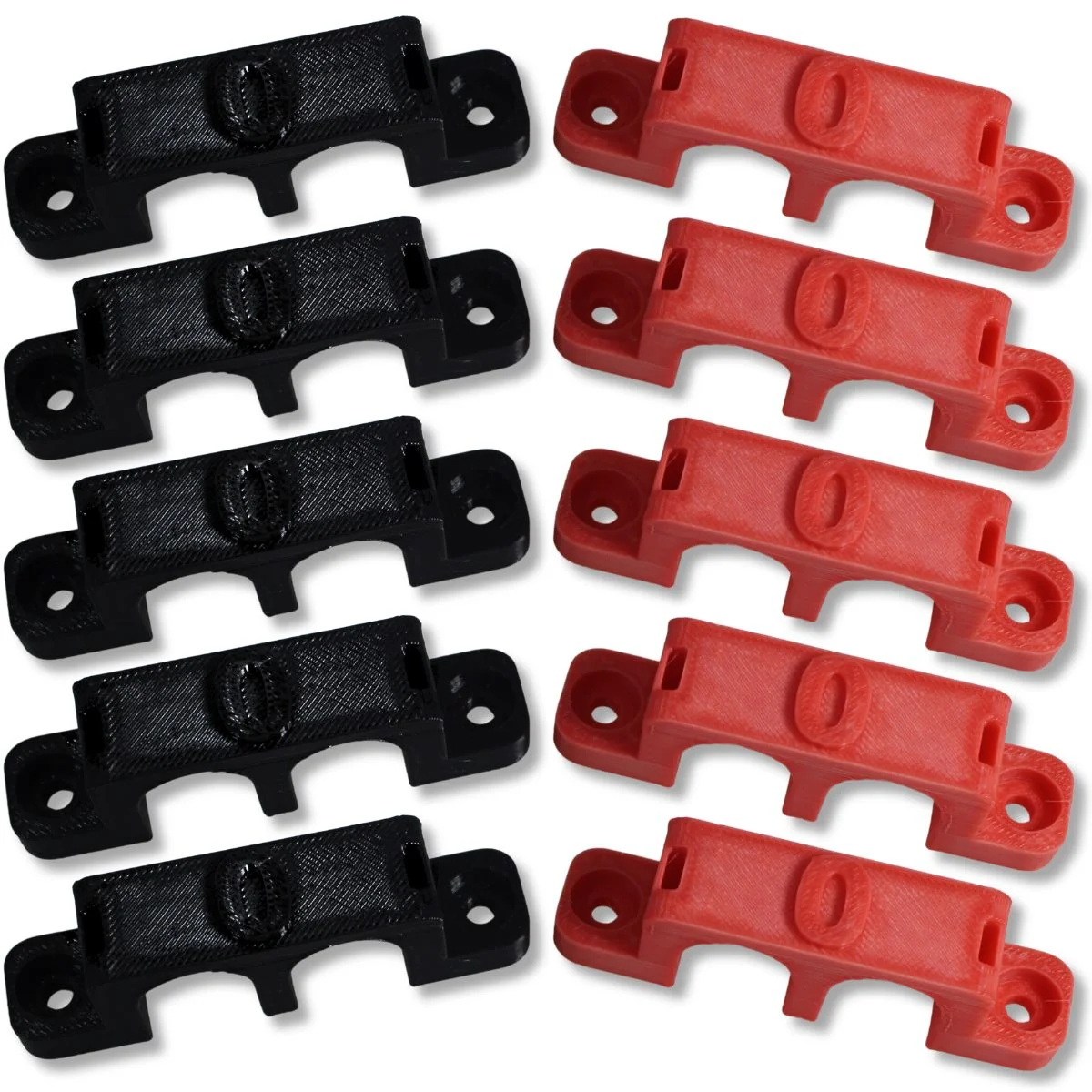 1/0 Gauge Cable Management Wire Comb Dual Slot Use w/ Cable Zip Tie Red/Black - Image 4