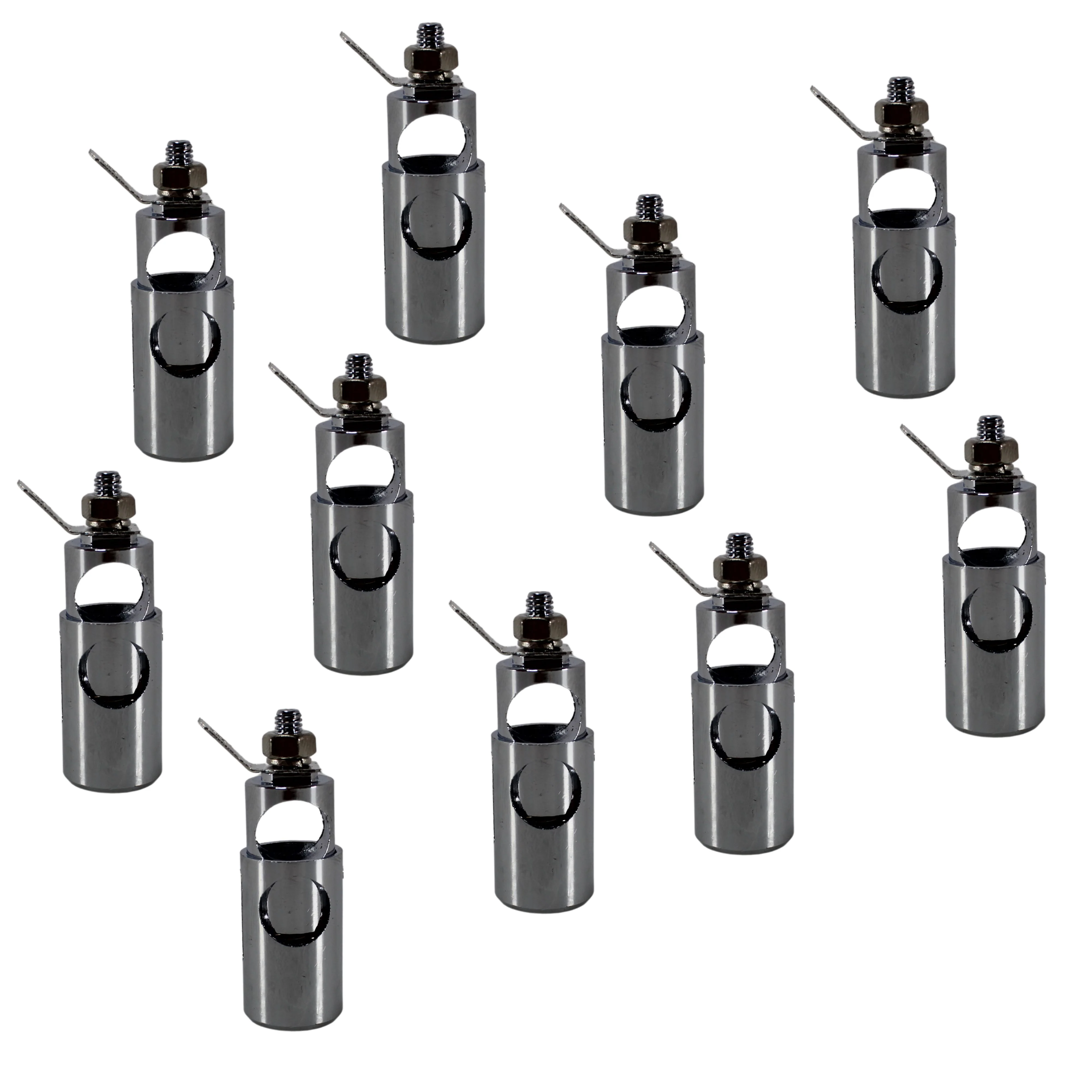 Big Jeff Audio 5 Pairs of 4 Gauge Brass/Nickel Plated Speaker Push Terminals