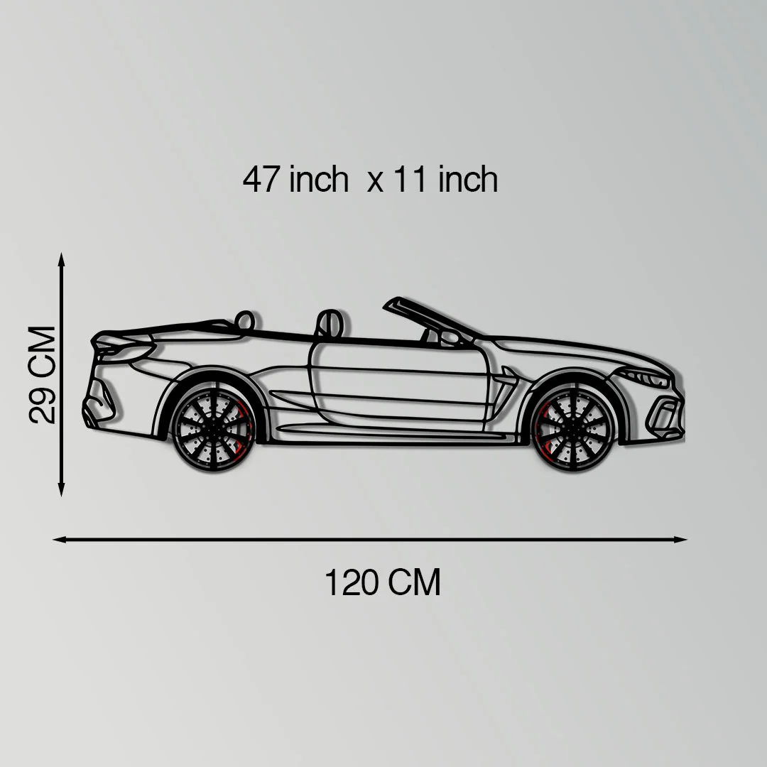 BMW M8 Competition Metal Car Wall Art with Rotating Wheels - M Power Luxury Silhouette - Interactive Automotive Wall Art - KAFMEKA109 - Image 11