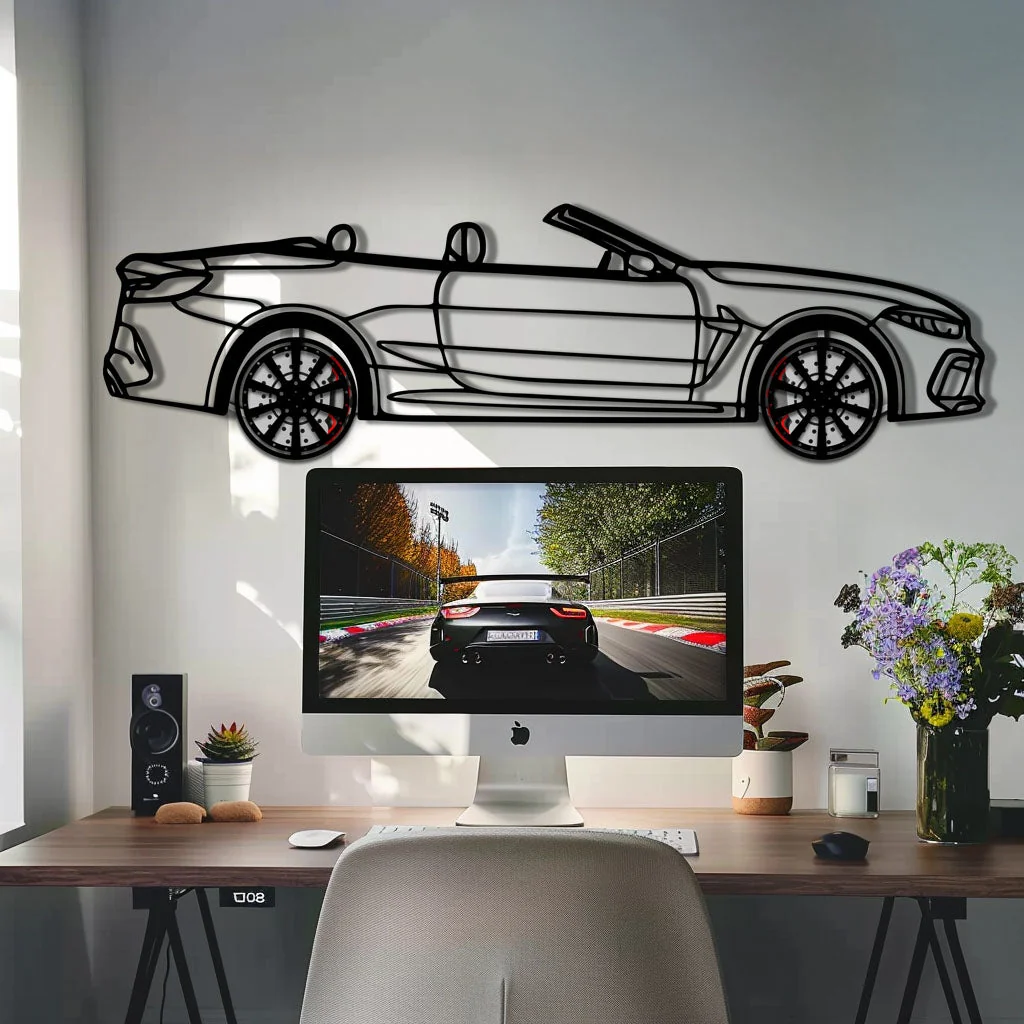 BMW M8 Competition Metal Car Wall Art with Rotating Wheels - M Power Luxury Silhouette - Interactive Automotive Wall Art - KAFMEKA109 - Image 9