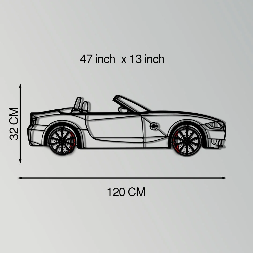 BMW Z4 M Roadster Metal Car Wall Art with Rotating Wheels - M Power Silhouette Decor - Interactive Automotive Wall Art - KAFMEKA114 - Image 11