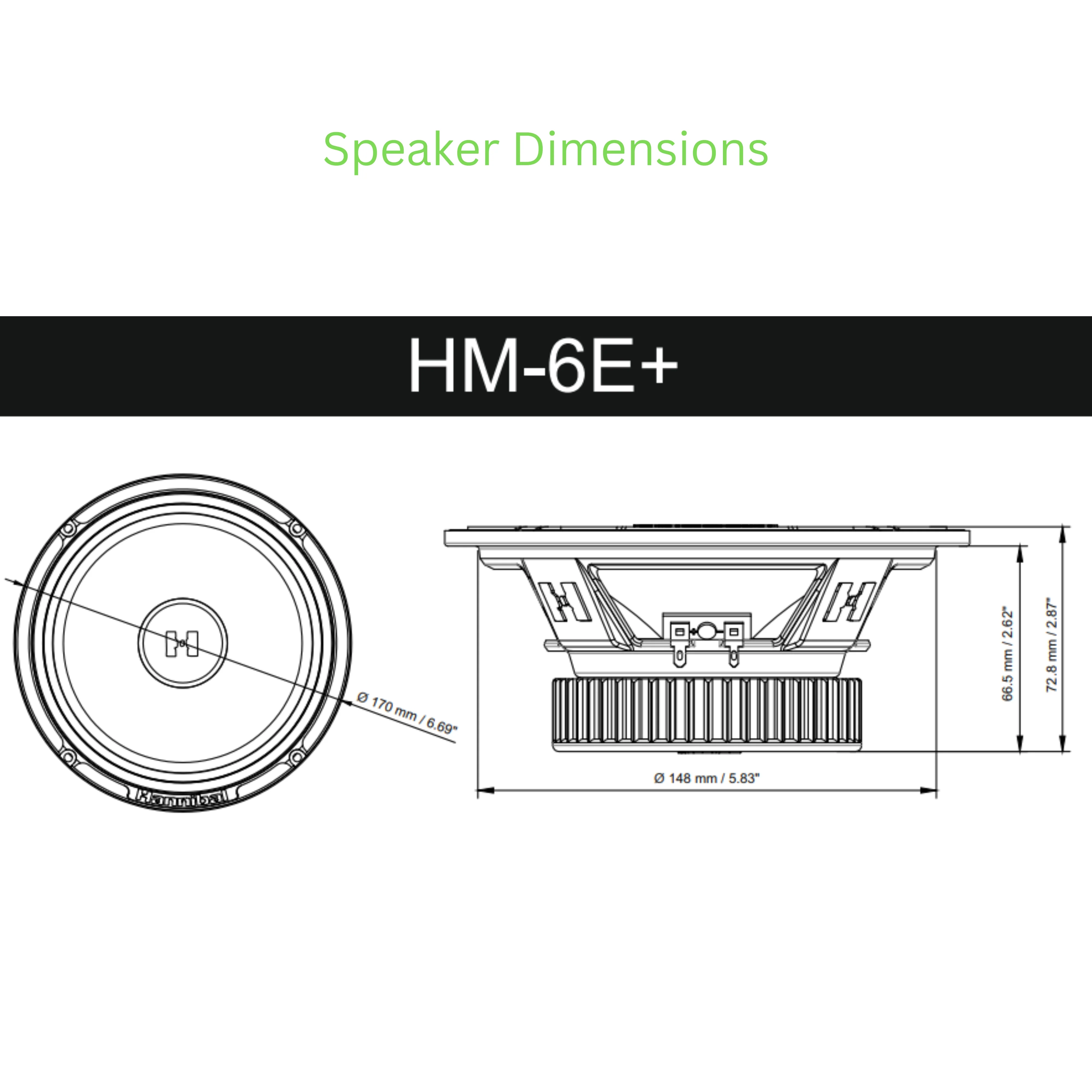 Deaf Bonce Hannibal Pair of 6.5" 4 ohm 140 Watts Max Mid Range Speakers - Image 6