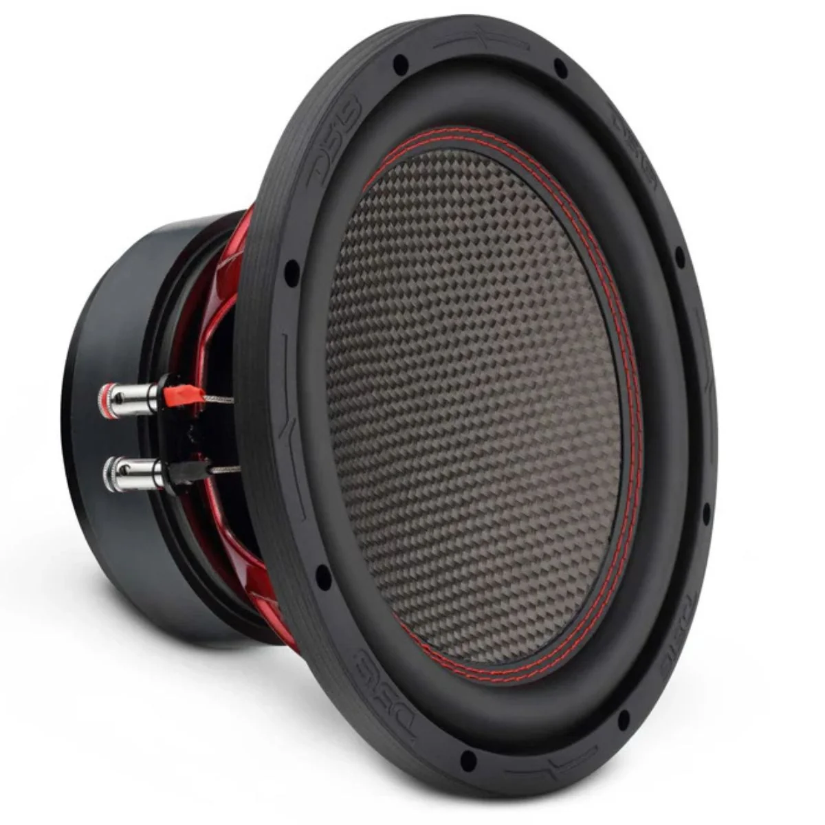 DS18 10" 600 Watt RMS Dual 4 Ohm Carbon Fiber Dust Cap Subwoofer GEN-X104DCF
