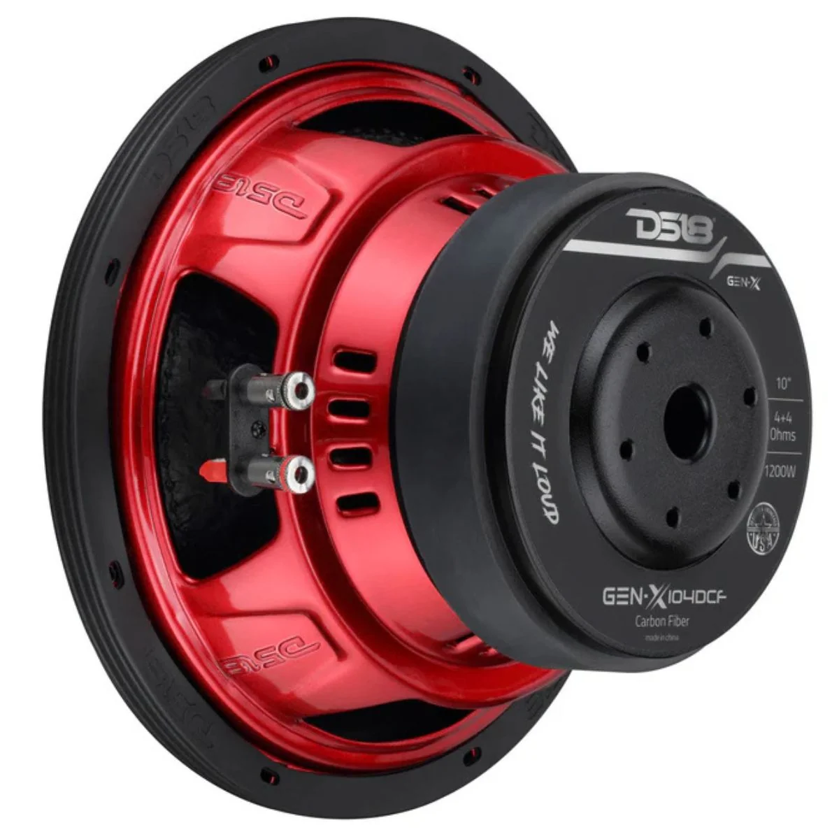 DS18 10" 600 Watt RMS Dual 4 Ohm Carbon Fiber Dust Cap Subwoofer GEN-X104DCF - Image 5