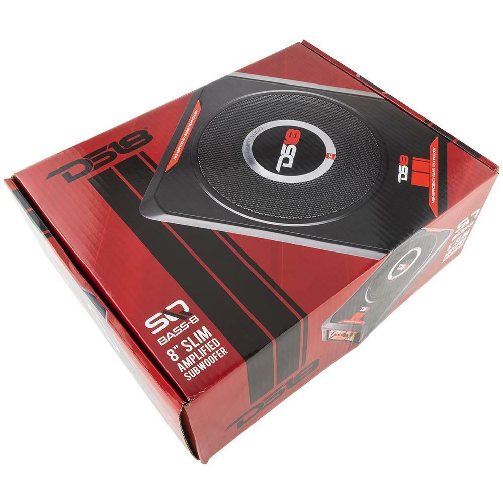 DS18 8" 600W Under-Seat Compact Car Amplified Black Subwoofer SQBASS8 - Image 4