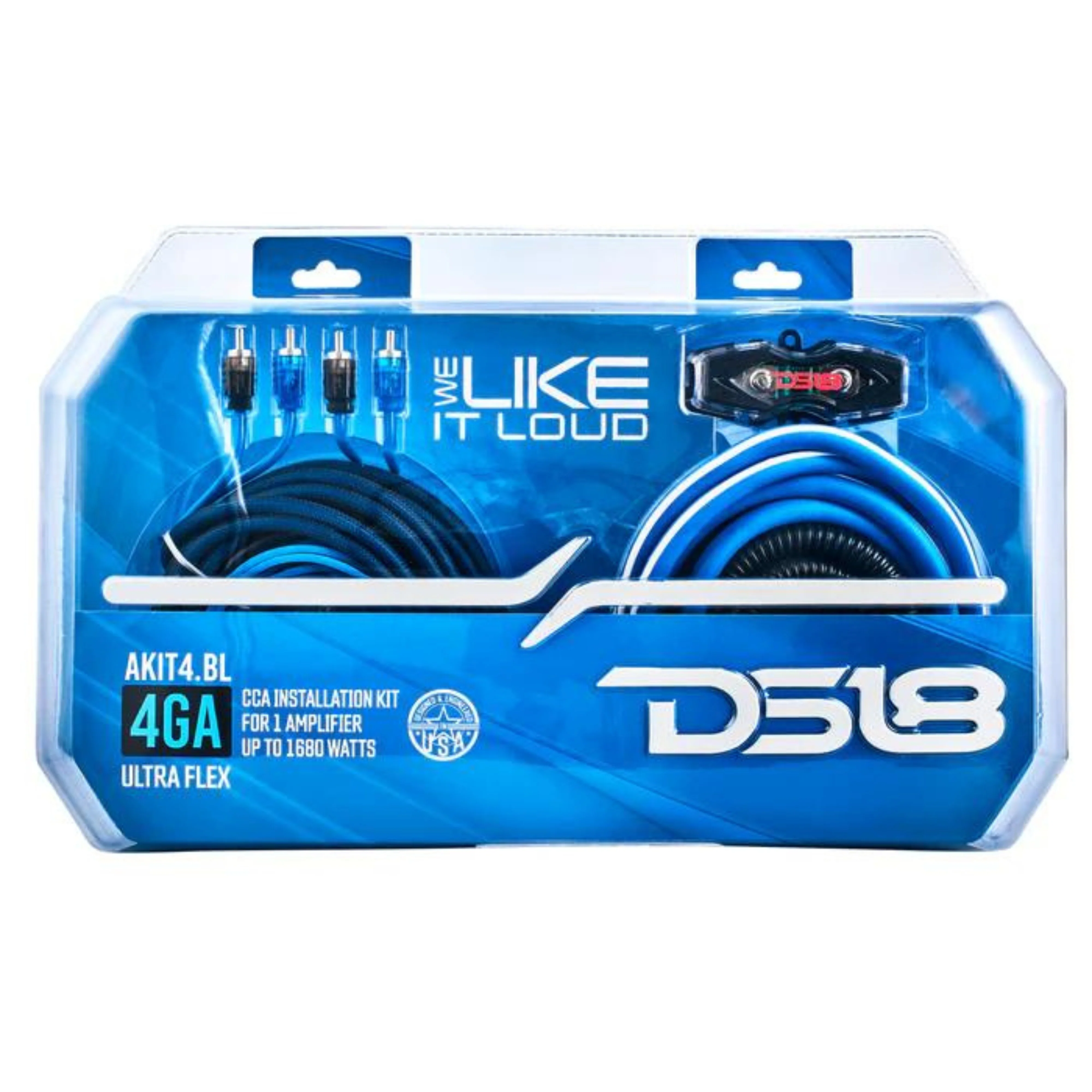 DS18 AKIT4 CCA 4-Gauge Amplifier Installation Kit - Blue / DS-AKIT4-BL - Image 5