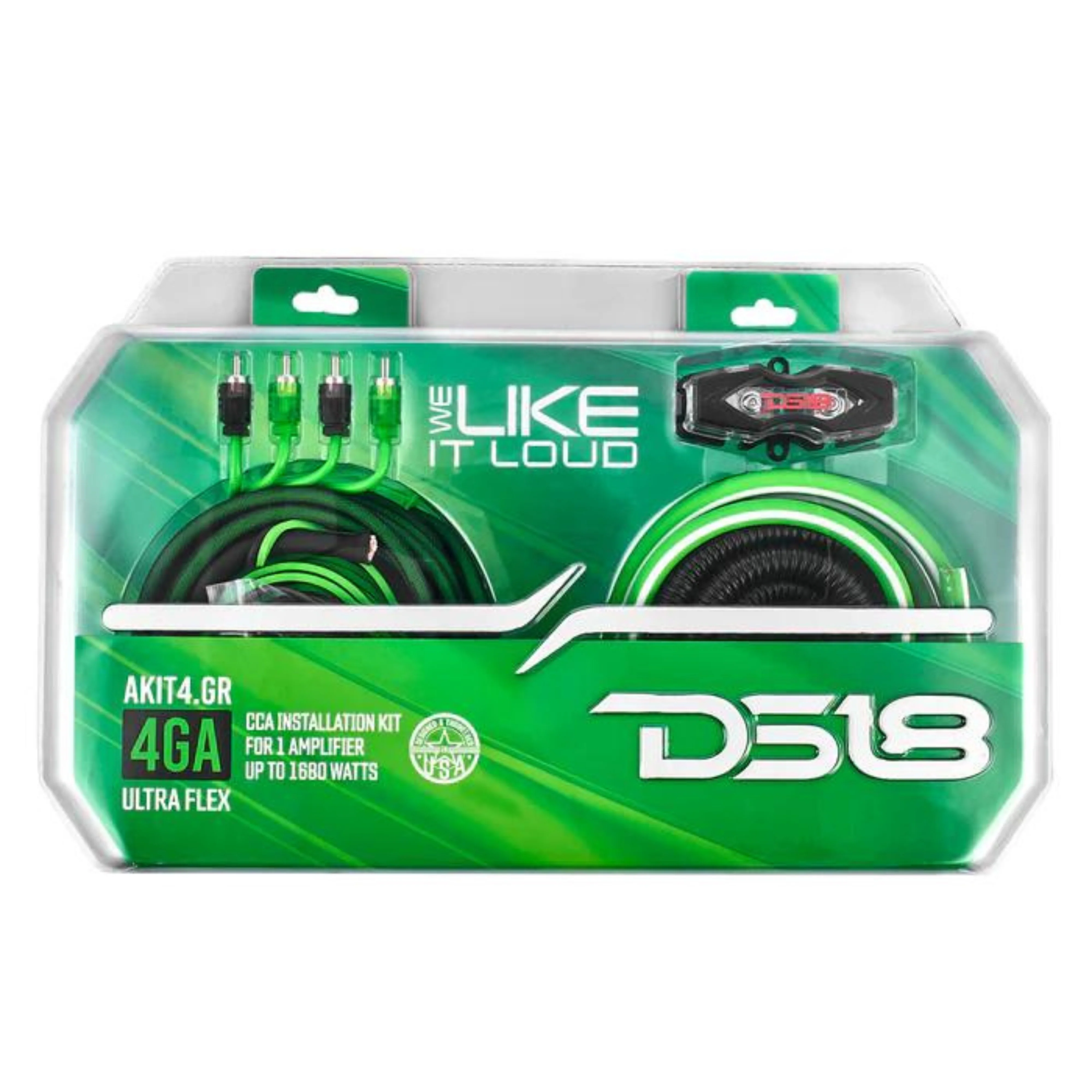 DS18 AKIT4 CCA 4-Gauge Amplifier Installation Kit - Green / DS-AKIT4-GR - Image 5