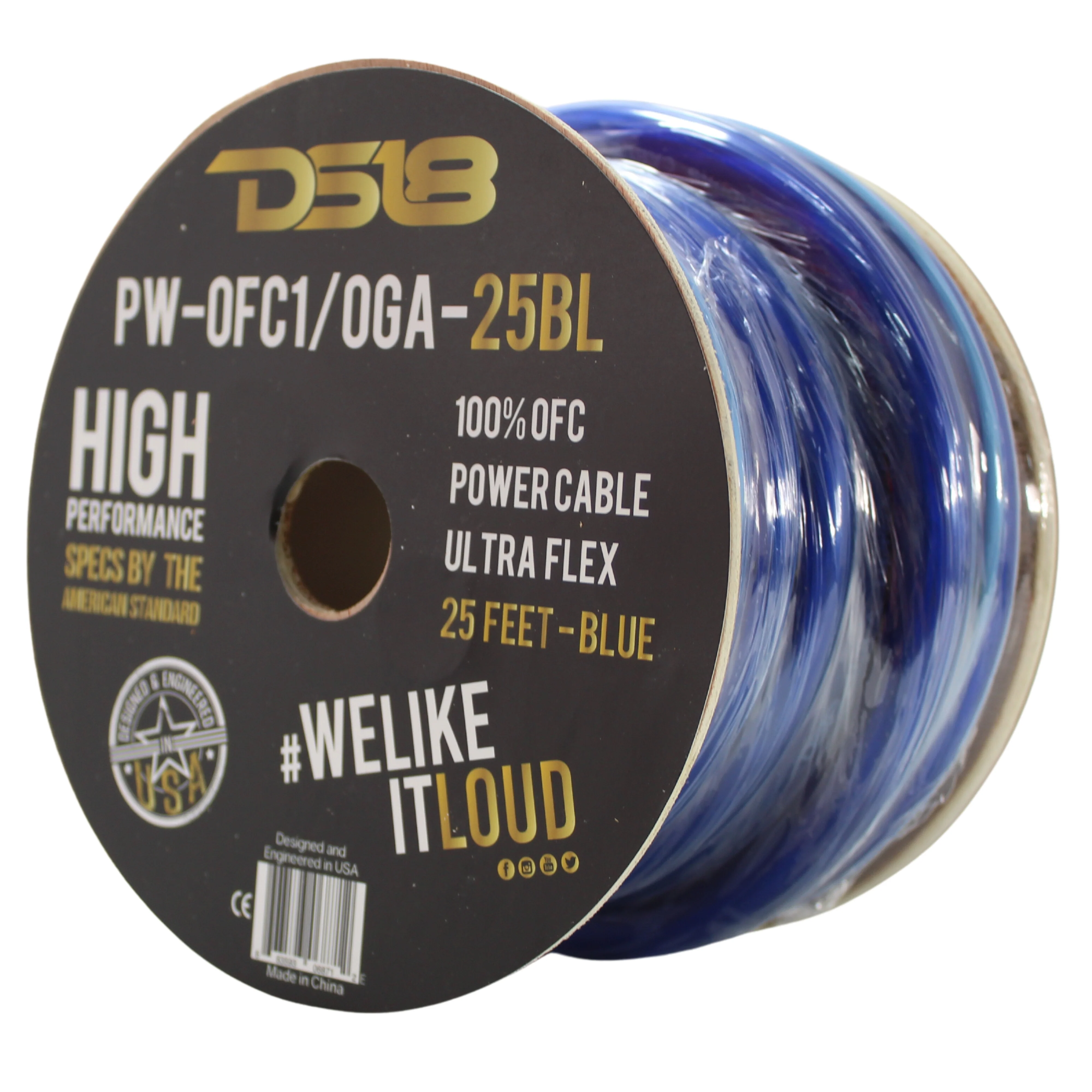 DS18 Ultra Flex 100% OFC 0GA Ground Power Wire Blue Lot Cut By The Foot