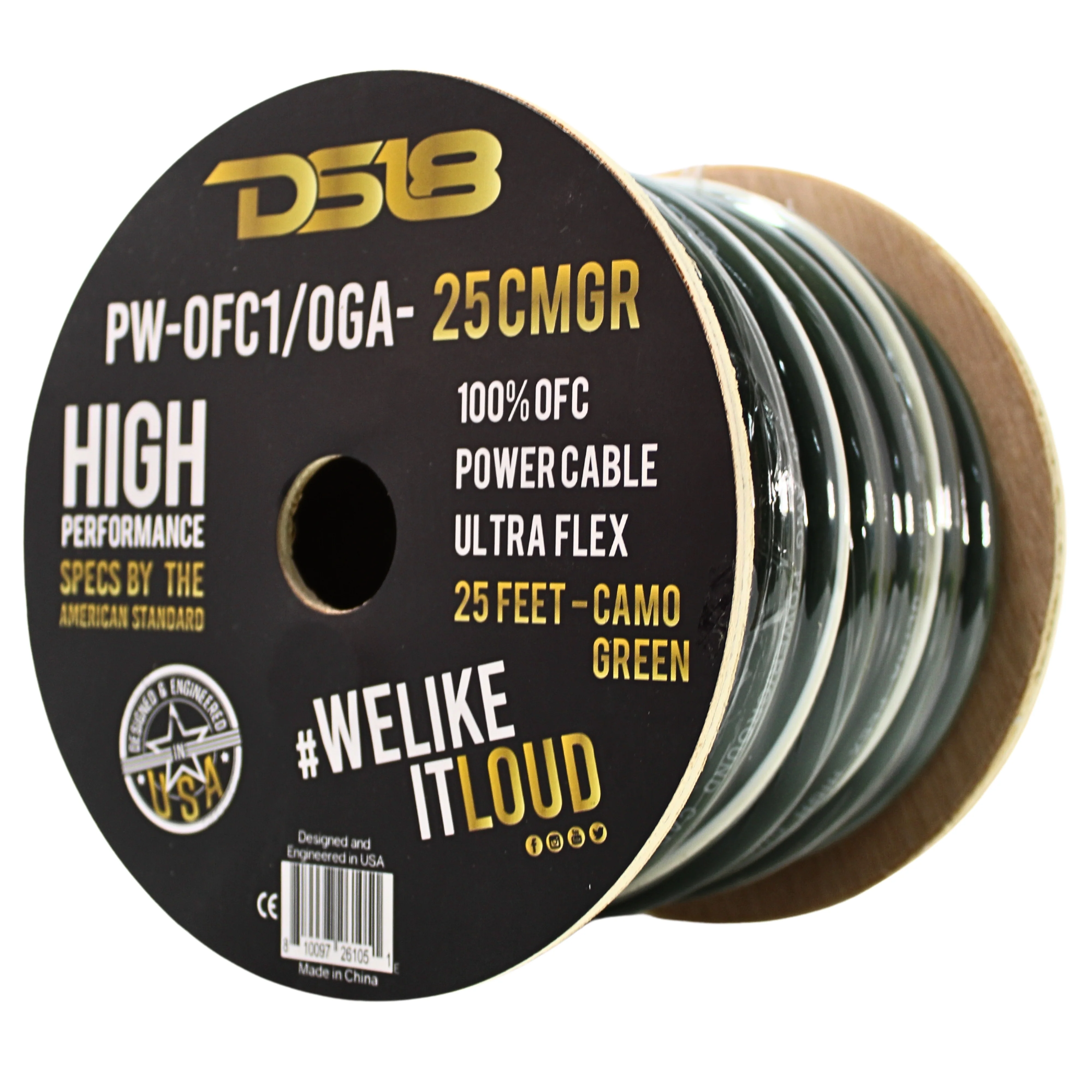 DS18 Ultra Flex OFC 0GA Ground Power Wire Camo Green Lot Cut By The Foot