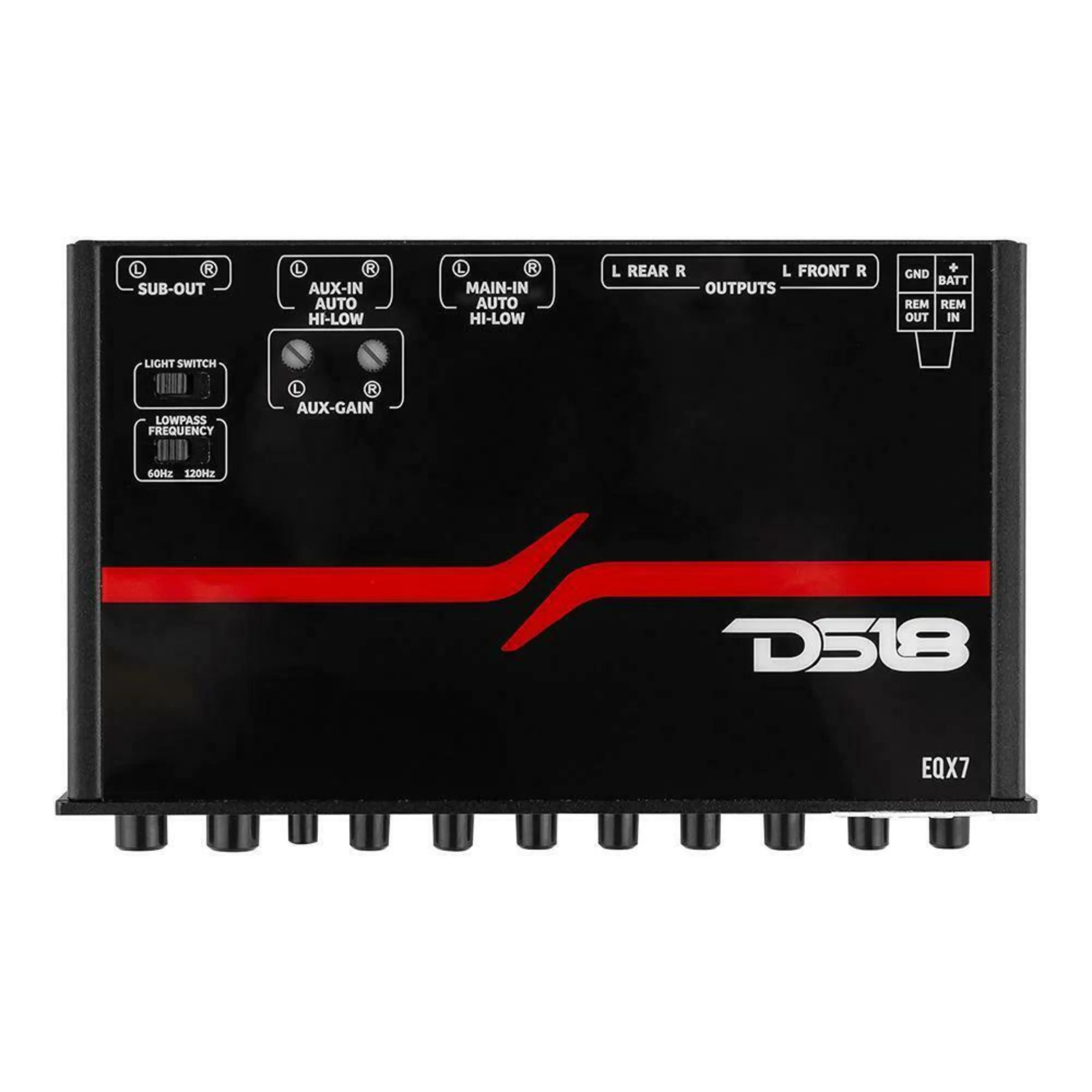 DS18 High Volt 1/2 Din 7 Band Stereo Equalizer with Subwoofer Control EQX7 - Image 3
