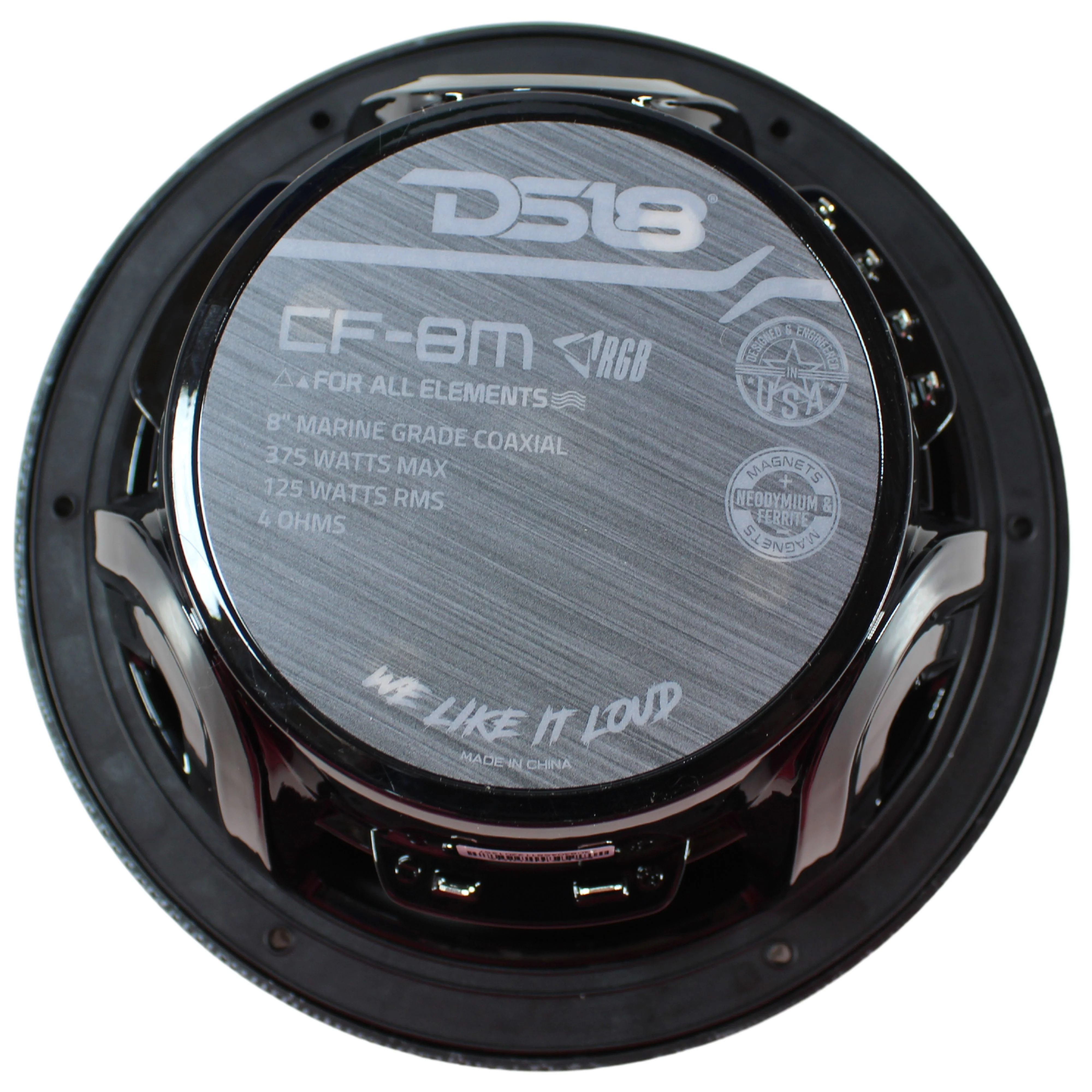 DS18 Pair of 8" 2-way 4 OHM 150W Coaxial Marine Grade Speakers w/ LED RGB lights - Image 6