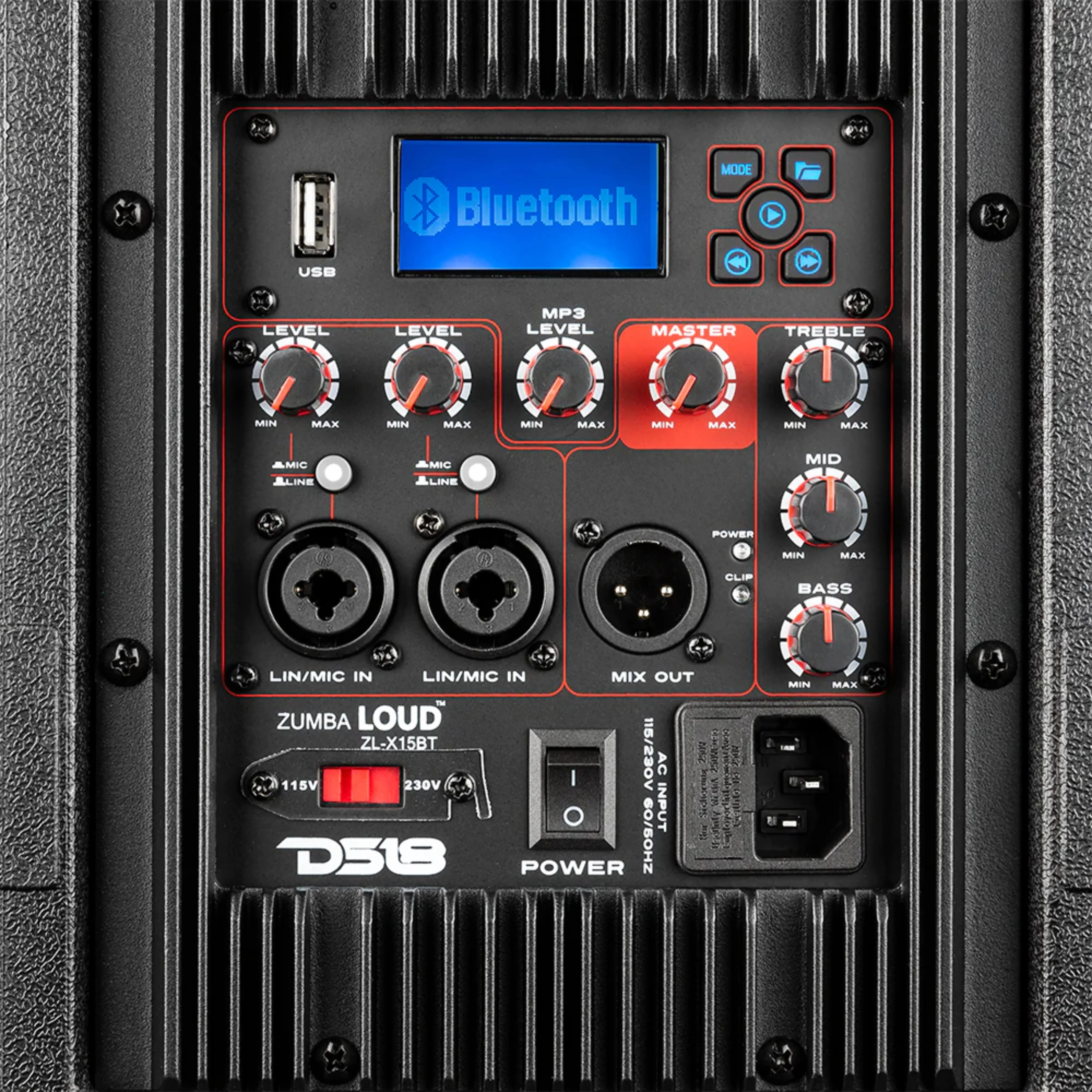 DS18 ZUMBA LOUD 15" High Powered Amplified Bluetooth Party Speaker System - Image 5