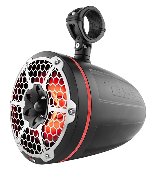 DS18 Black 10" 900W Waterproof LED RGB Tower Speakers 4 ohm Neodymium - Image 3