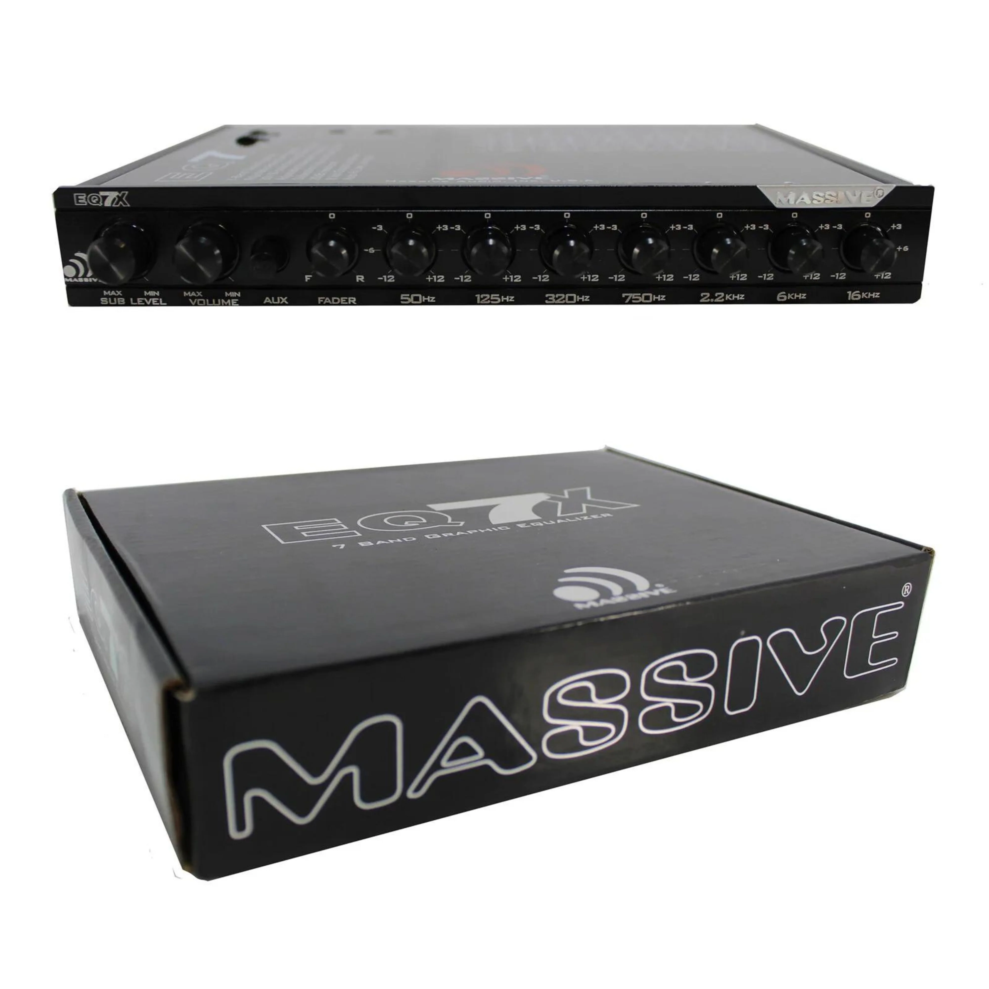 Massive Audio 7 Band Graphic Equalizer EQ7X + Male to Male 18" R2RCA18IN - Image 2