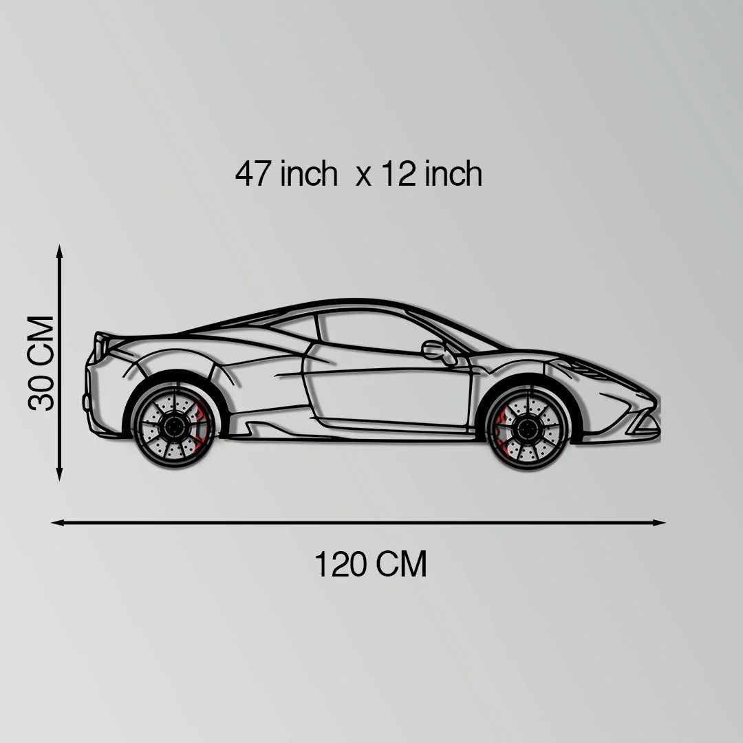Ferrari 458 Speciale Metal Car Wall Art with Rotating Wheels - Track-Focused V8 Silhouette - Interactive Automotive Wall Decor - KAFMEKA125 - Image 11