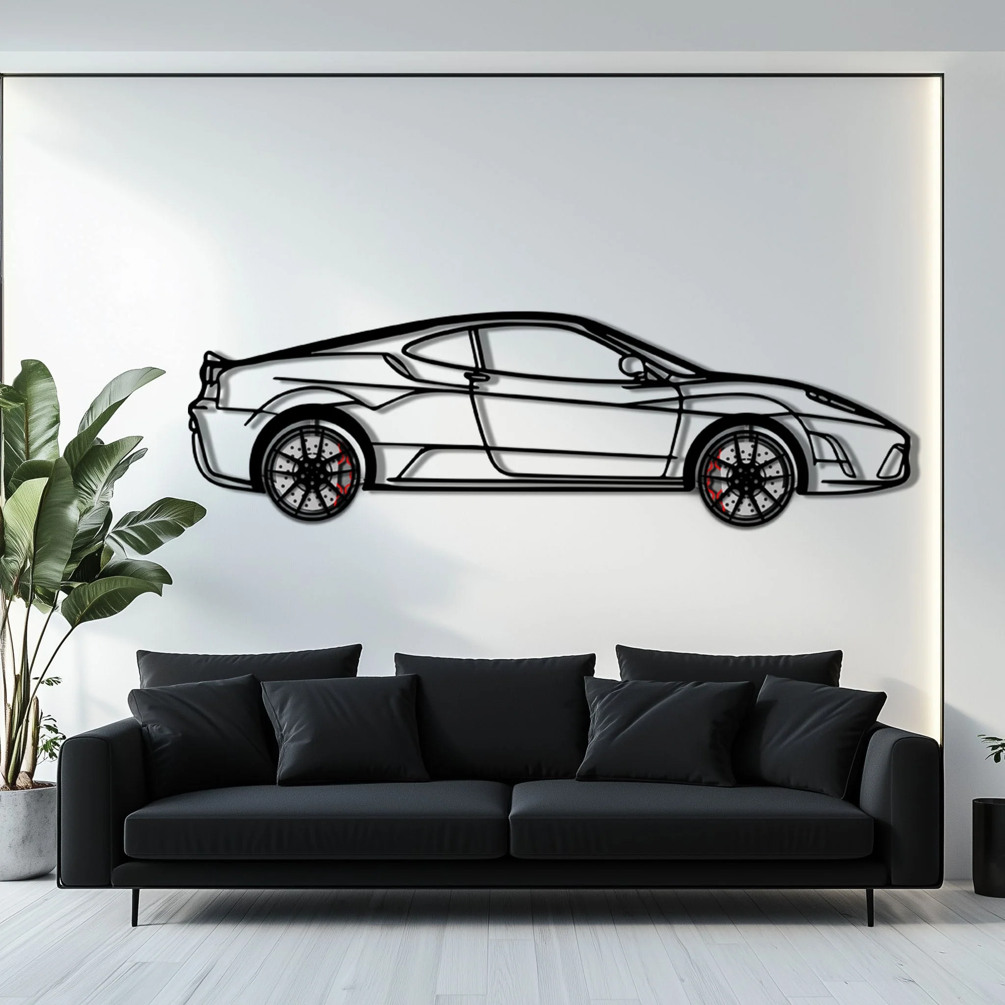 Ferrari F430 Scuderia Metal Car Wall Art with Rotating Wheels - Track-Focused V8 Silhouette - Interactive Automotive Wall Art - KAFMEKA133 - Image 7