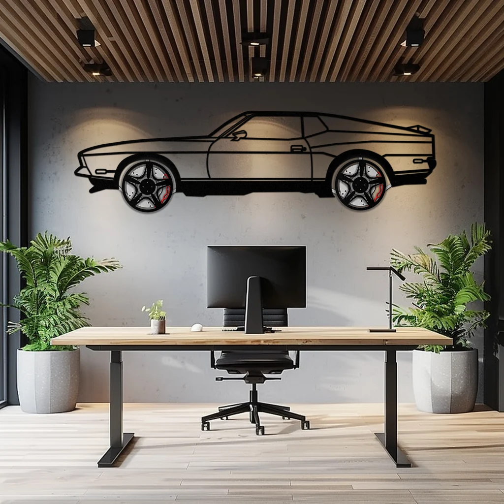 Ford Mustang 1971 Metal Car Wall Art – Rotating Wheels Classic Muscle Car Decor, Garage & Office Gift-KAFMEKA086 - Image 7