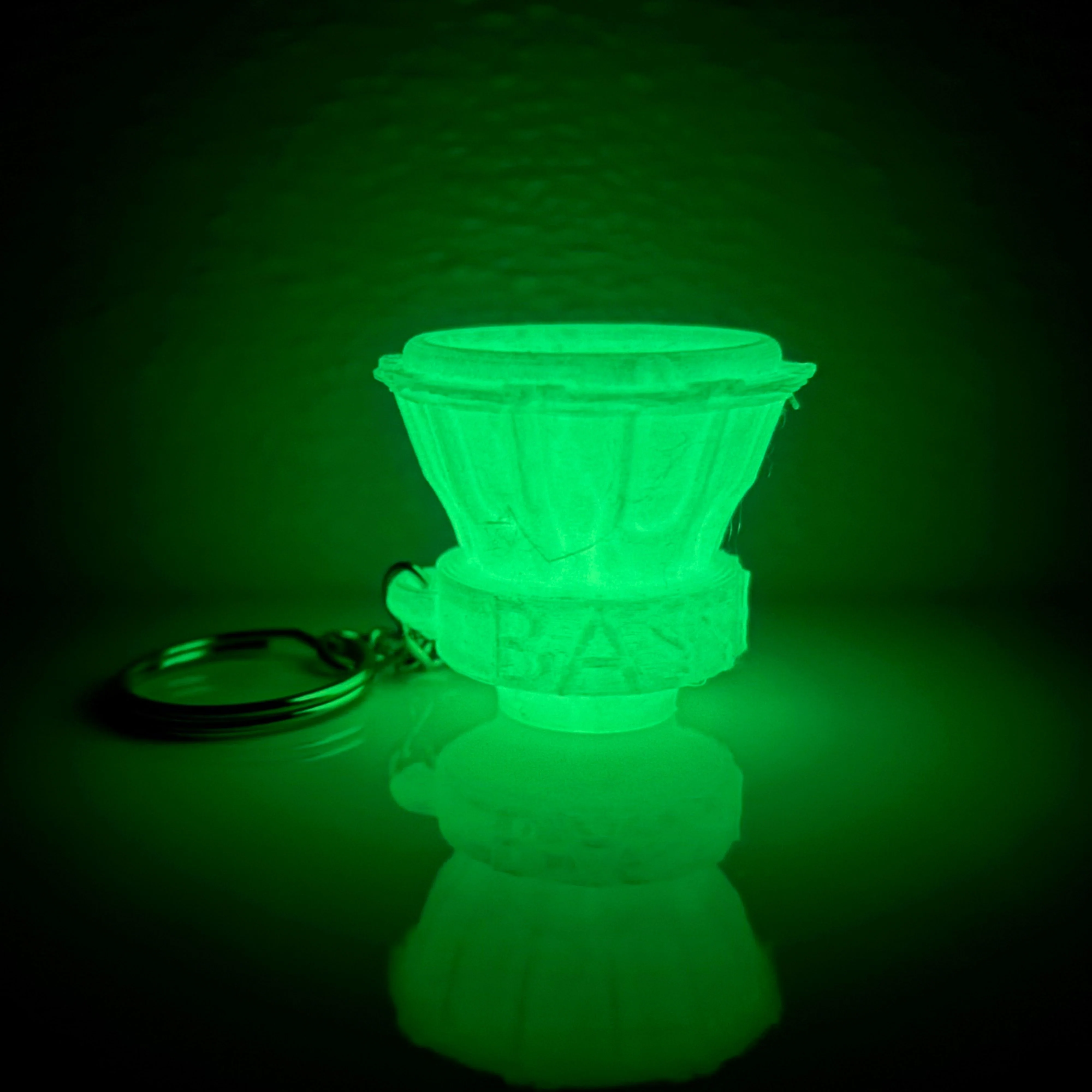 Glow in the Dark 3D Printed "Bass Head" Subwoofer Keychain - Multiple Colors - Image 3