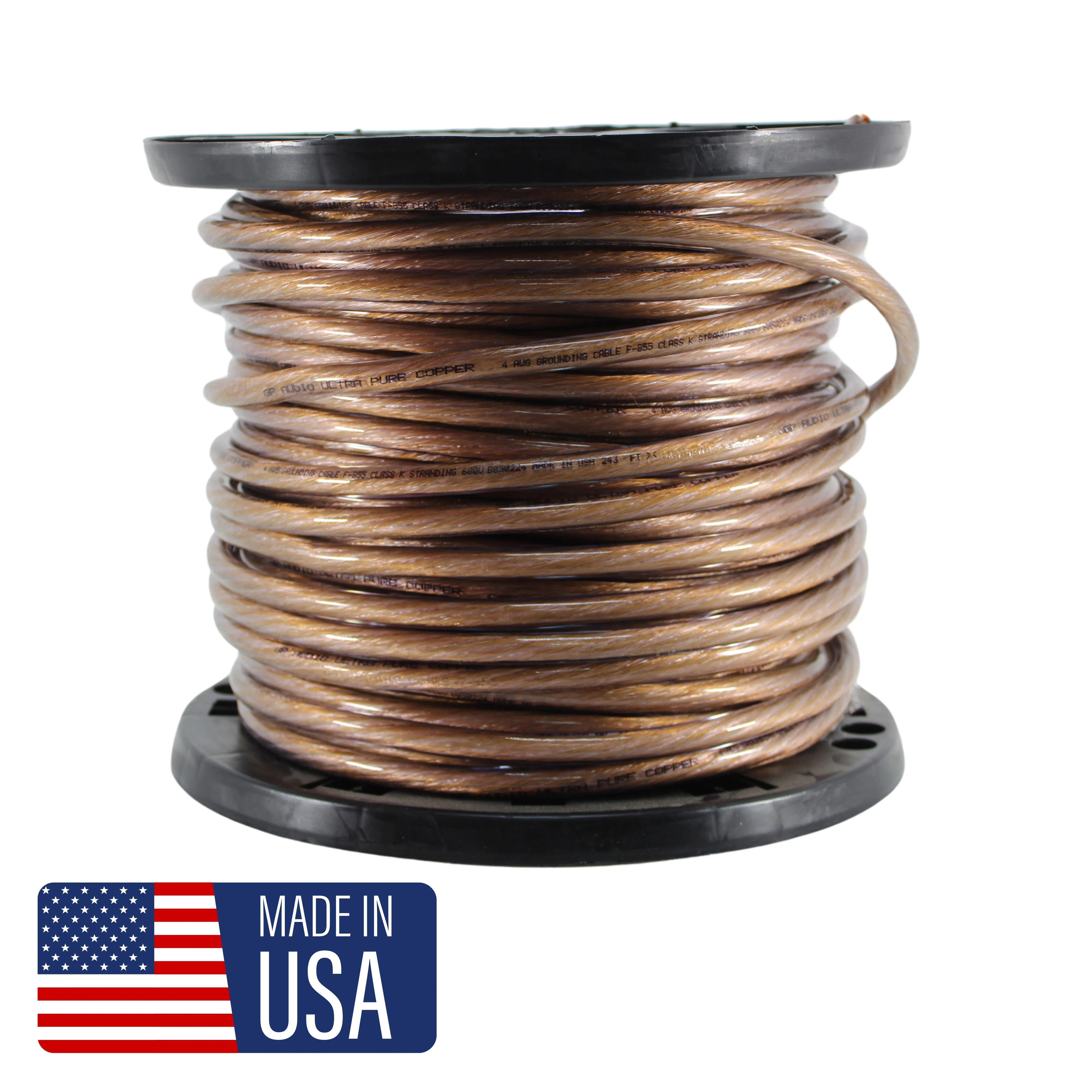 GP Car Audio 4 AWG 100% OFC Power/Ground Wire Clear Lot Cut By The Foot
