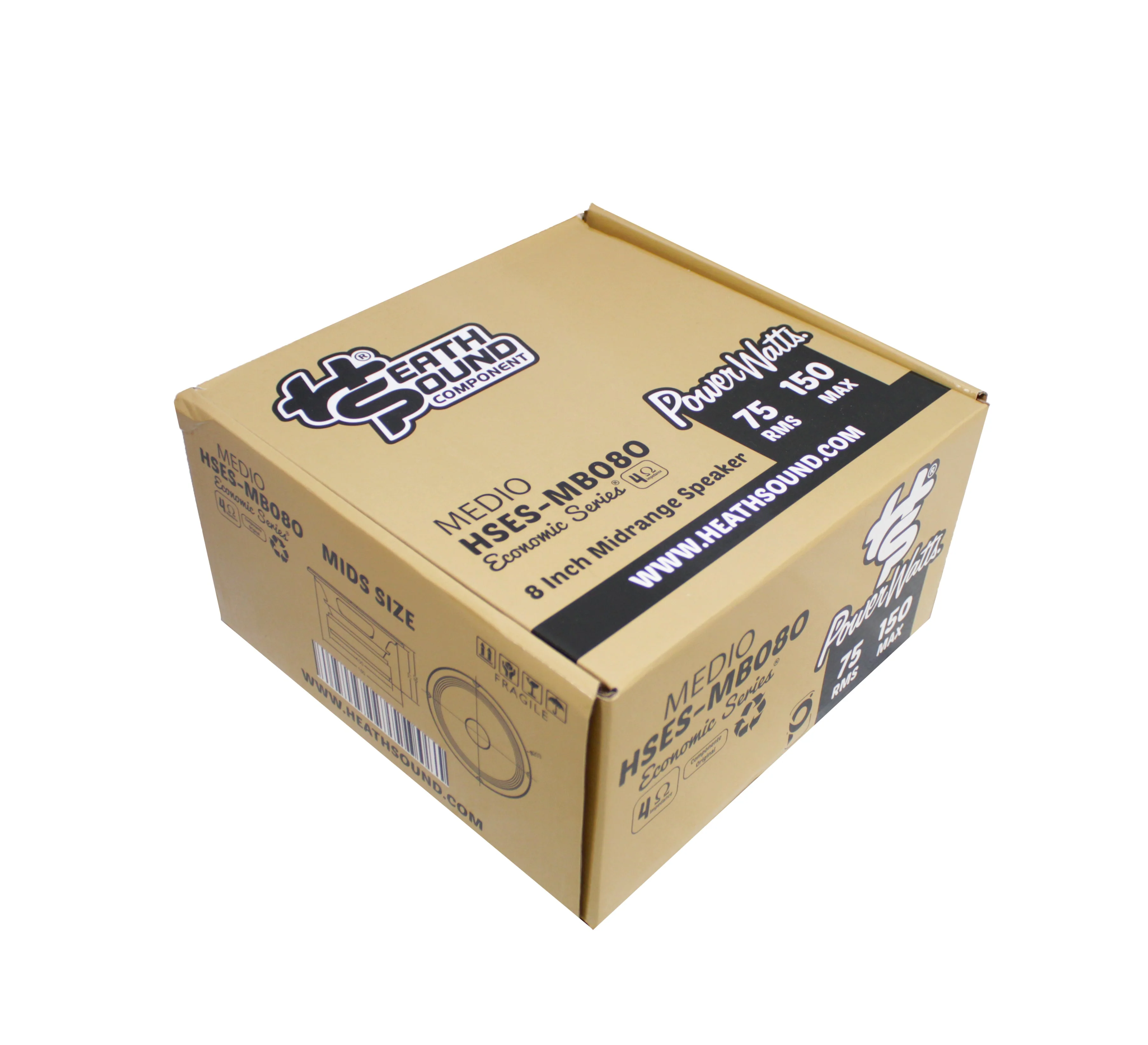 Heath Sound 8" 150 Watt Midrange 4 Ohm Black Speaker HSES-MB080 - Image 5
