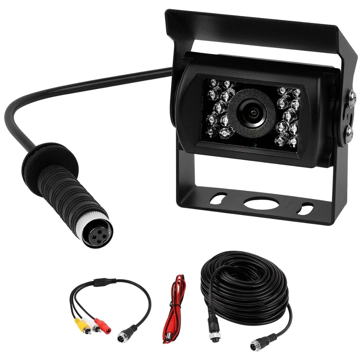 Heavy Duty Truck / RV / Trailer Rearview Backup Camera, 1080P/720P HD, 130° Wide Angle, 18 IR Night Vision, IP67 Waterproof, 65.6ft Cable, 4-Pin AV