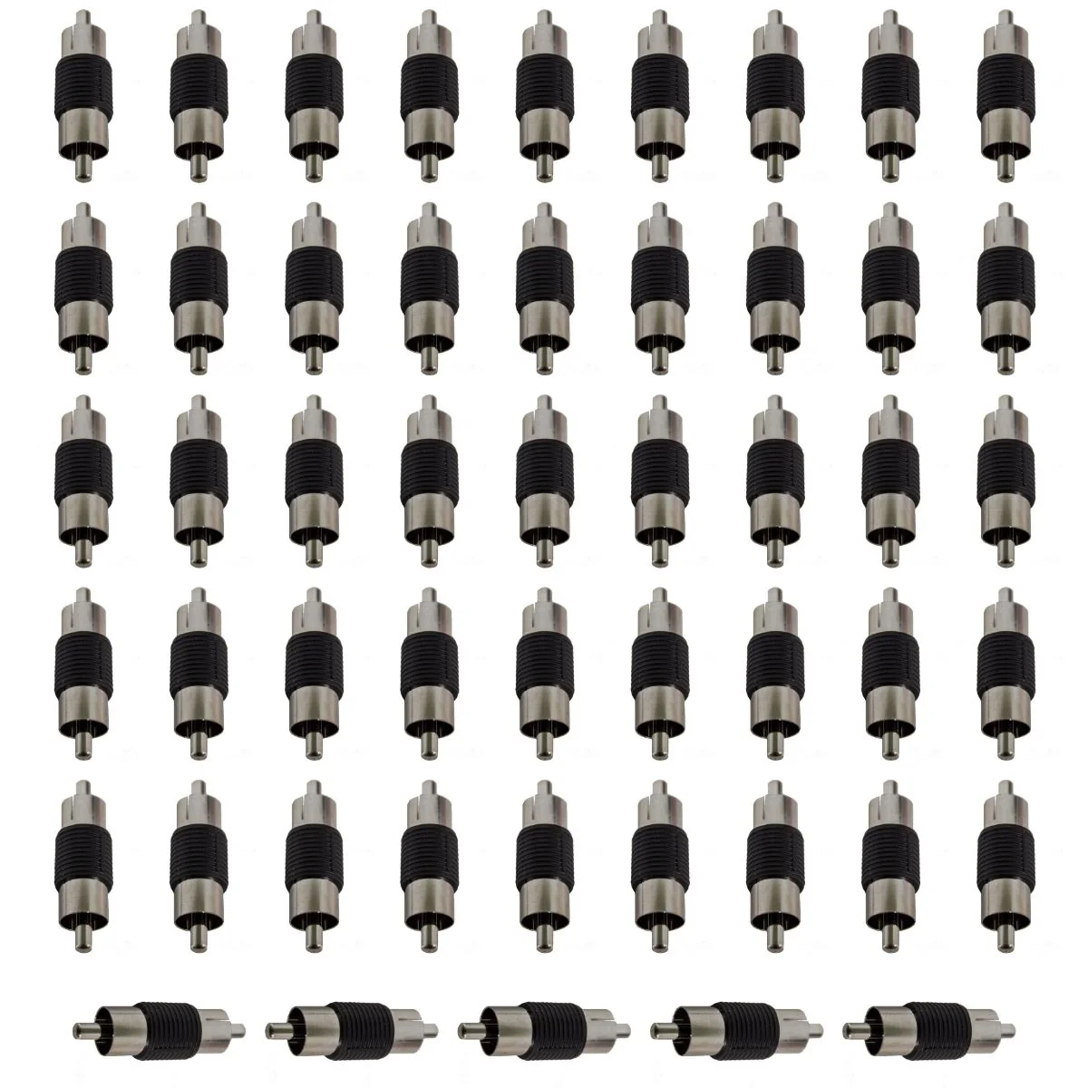 Install Bay Male-to-Male RCA Nickel Barrel Connectors RCA100-BM x 50