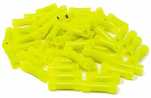 Install Bay Yellow Nylon Butt Crimping Connectors 200 Pack 10-12 Ga YNBC