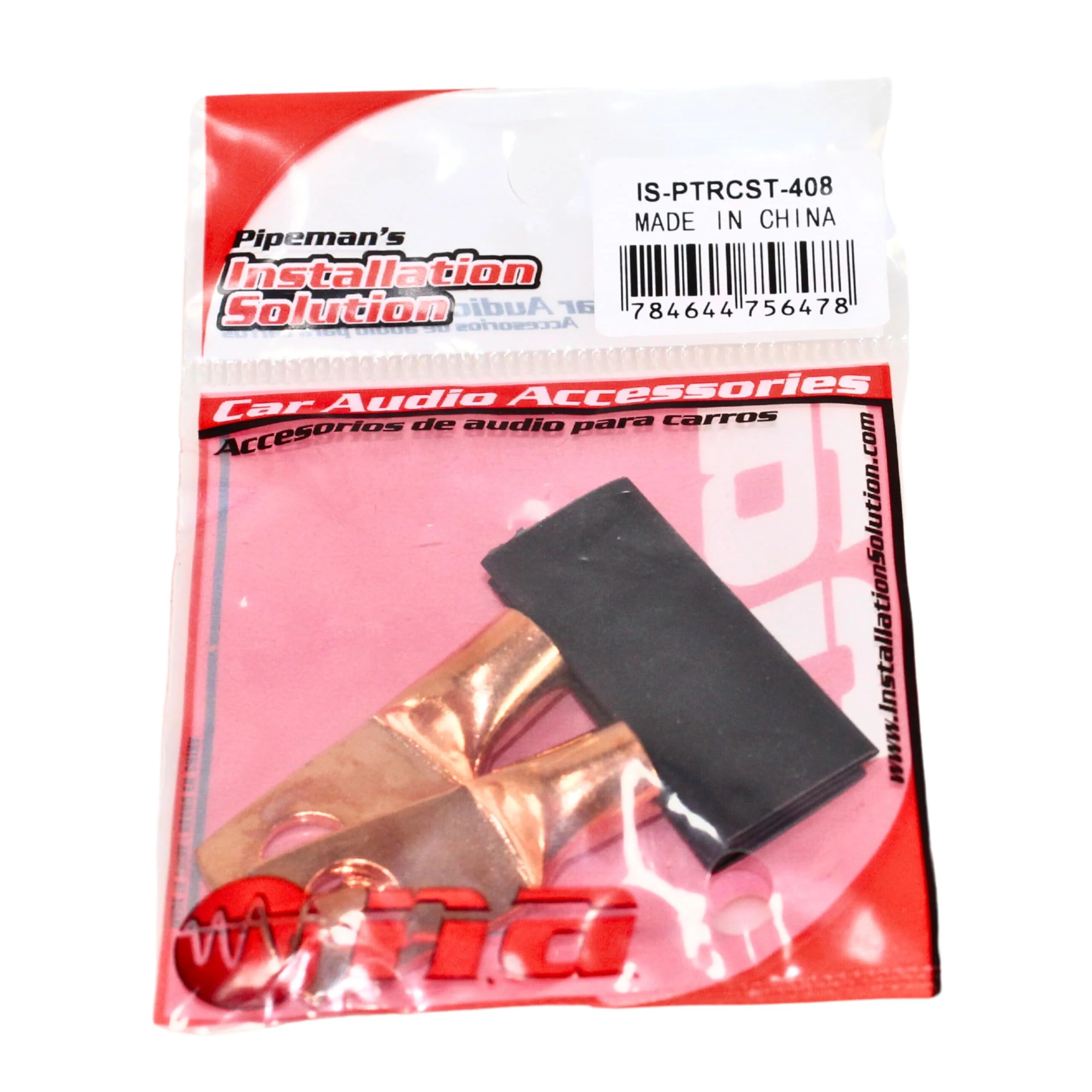 Pair of 4 Gauge 1/4 Inch Solder style Copper Ring Terminal Lugs w/ Heatshrink - Image 4