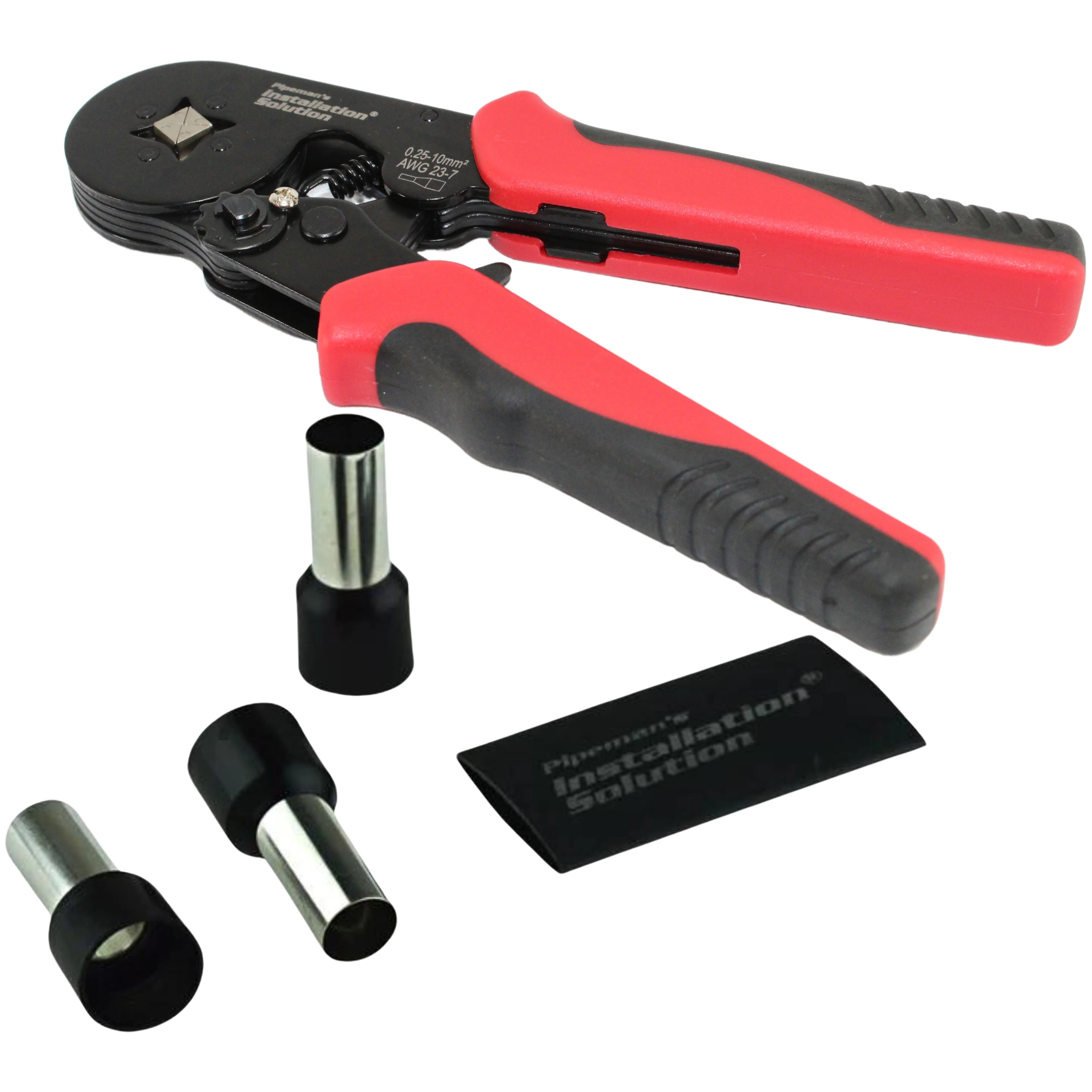 Installation Solution 7" Red Ferrule Crimper with 8 GA Ferrules and Heatshrink